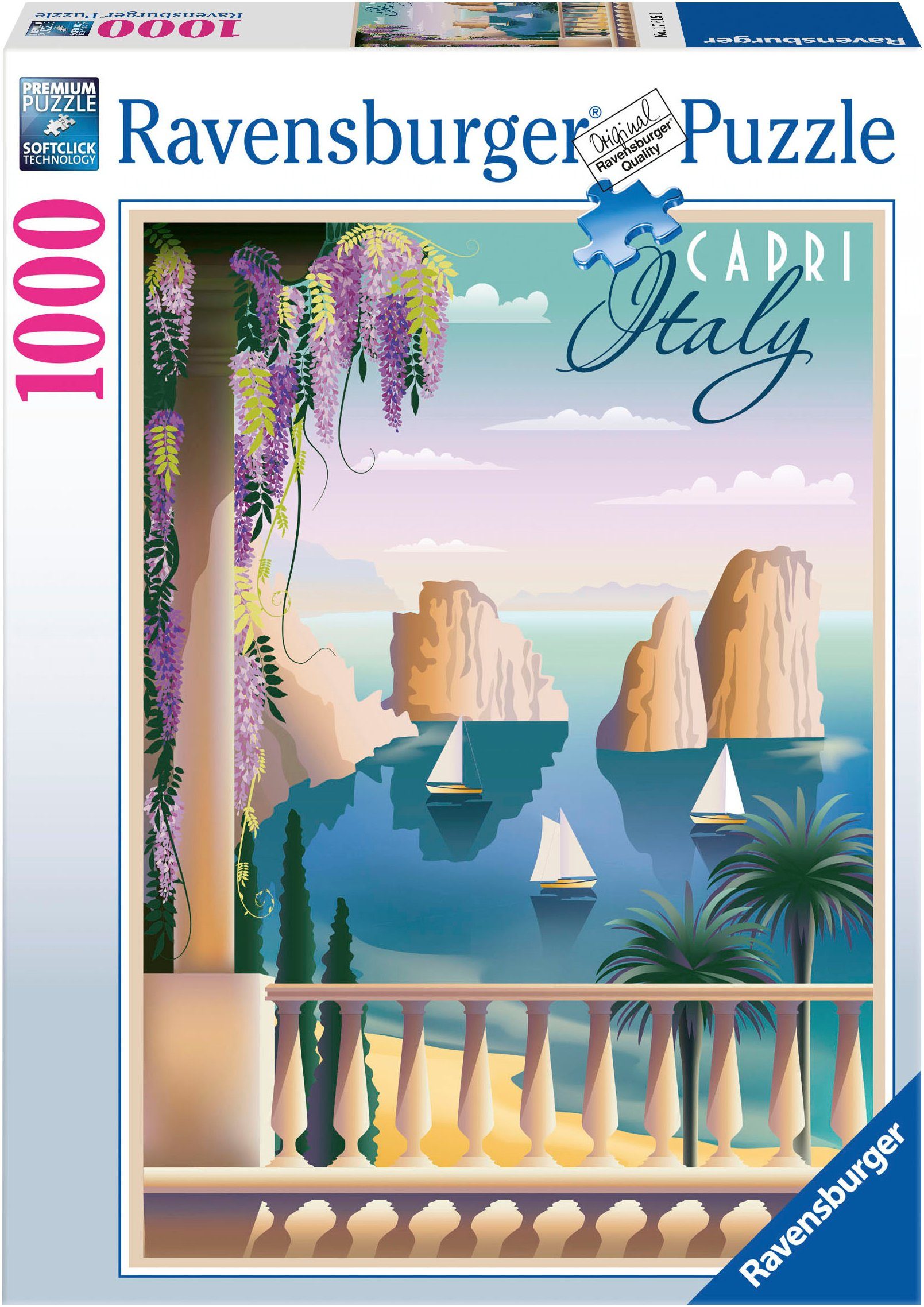 Ravensburger Puzzle Postcard from Capri, Italy, 1000 Puzzleteile, Made in Germany, FSC® - schützt Wald - weltweit