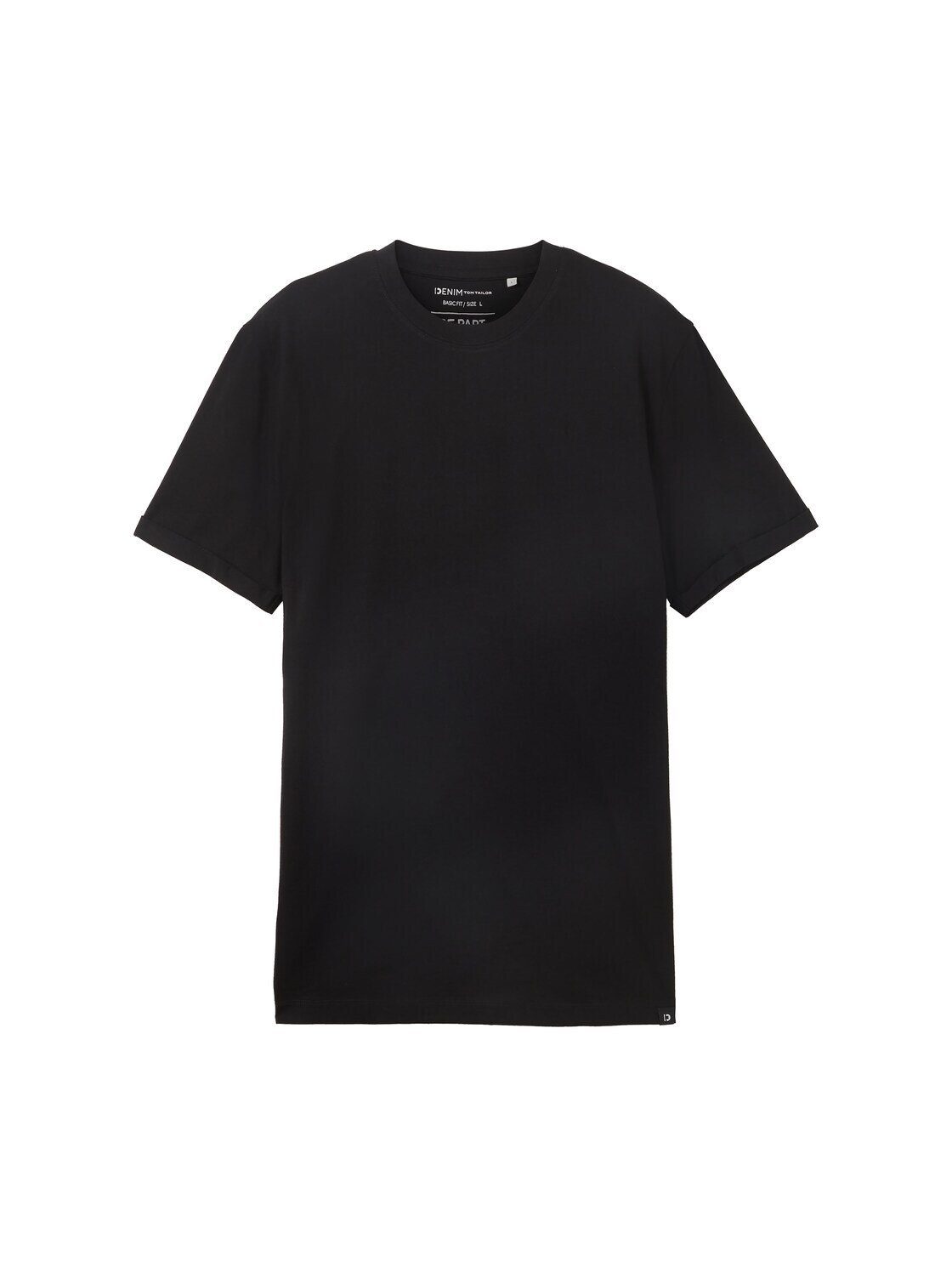 TOM TAILOR Black T-Shirt Basic T-Shirt Denim