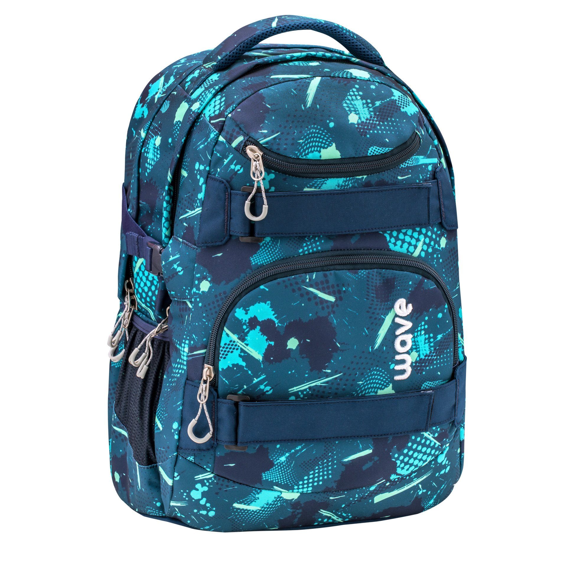 Infinity Federmäppch Schulrucksack GRATIS Wave Schulranzen mit Fantasy Wave