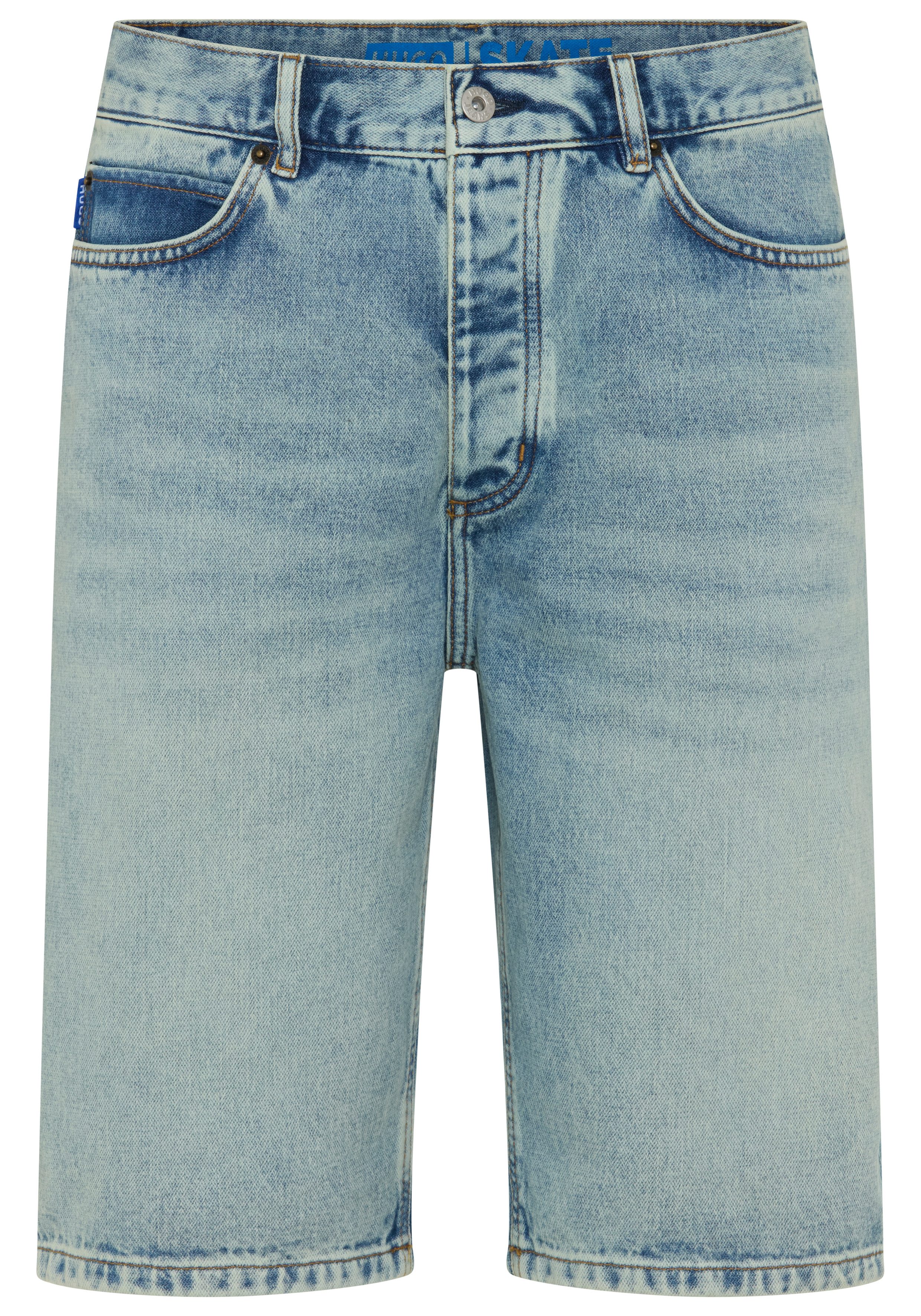HUGO Skaterbermudas 5-Pocket-Form, Straight Fit, reine Baumwolle