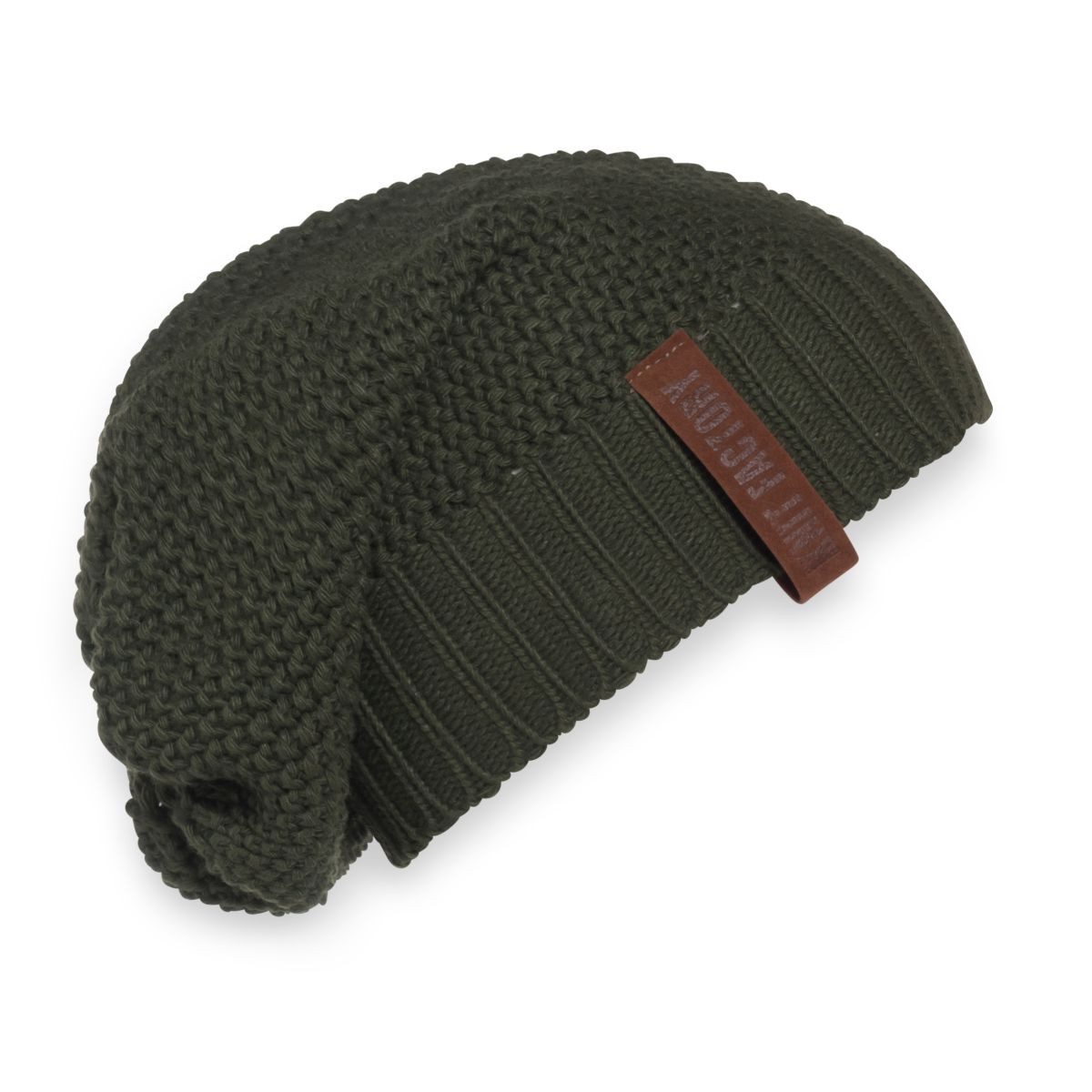 Knit Factory Strickmütze Coco Mützen One Size Glatt Grün (1-St) Mütze Strickmütze Kopfbedeckung Hut Wollmütze