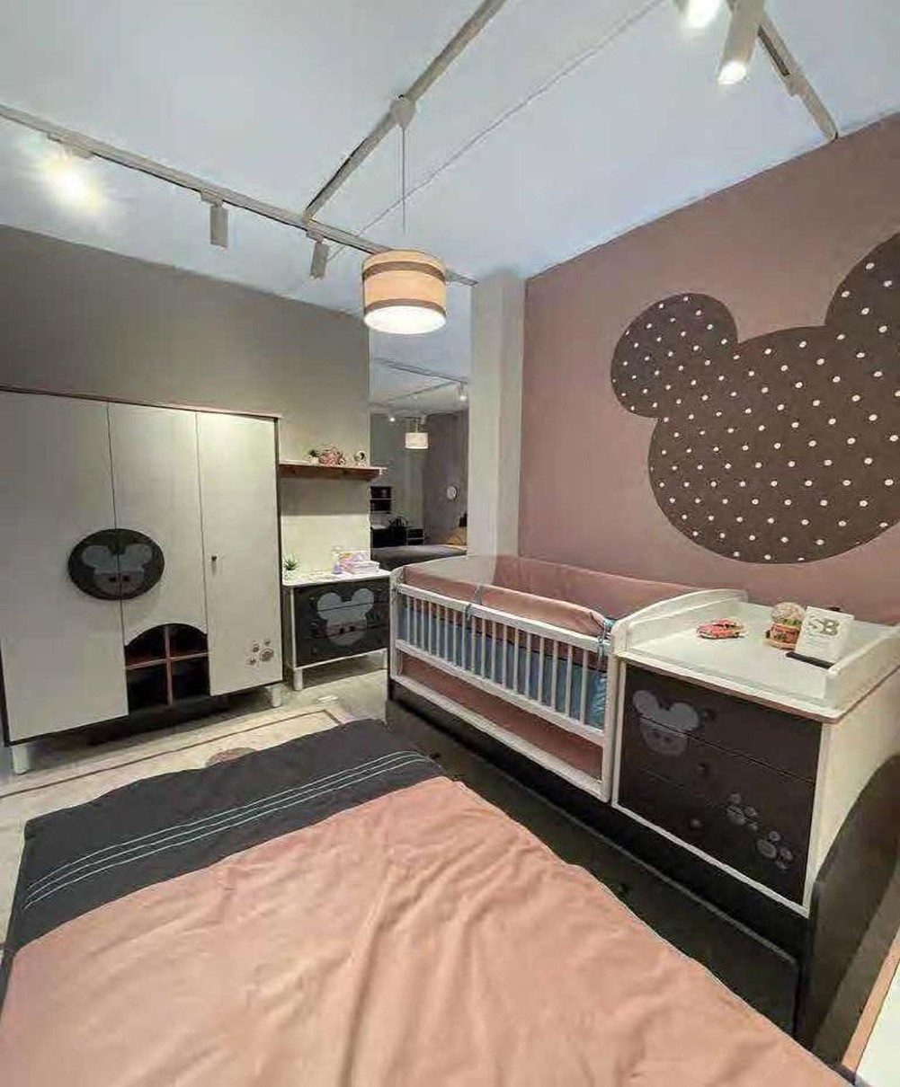 JVmoebel Babybett Wickeltischregal aus Holz in Schwarz-Weiß für Kinderzimmer, 1-tlg., Made in Europa