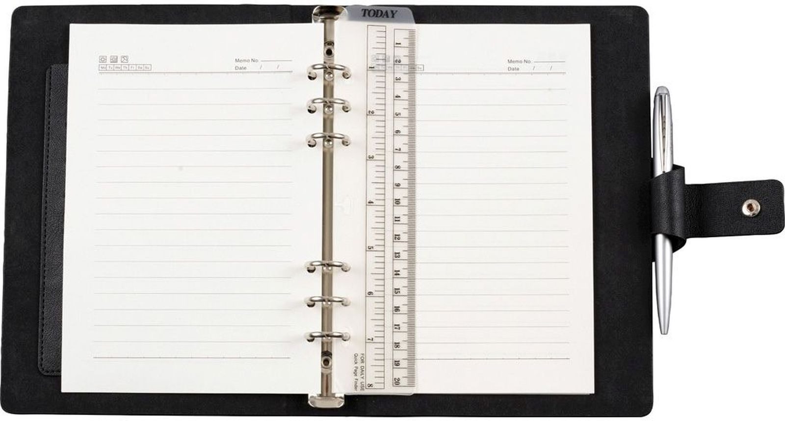 BIND Schreibmappe Notizbuch A6 mit Ringmechanik Lederimitat schwarz (24 Stück)