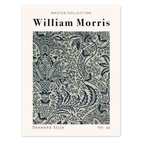 Posterlounge Poster William Morris, Seaweed Style No. 49, Wohnzimmer Orientalisches Flair Grafikdesign