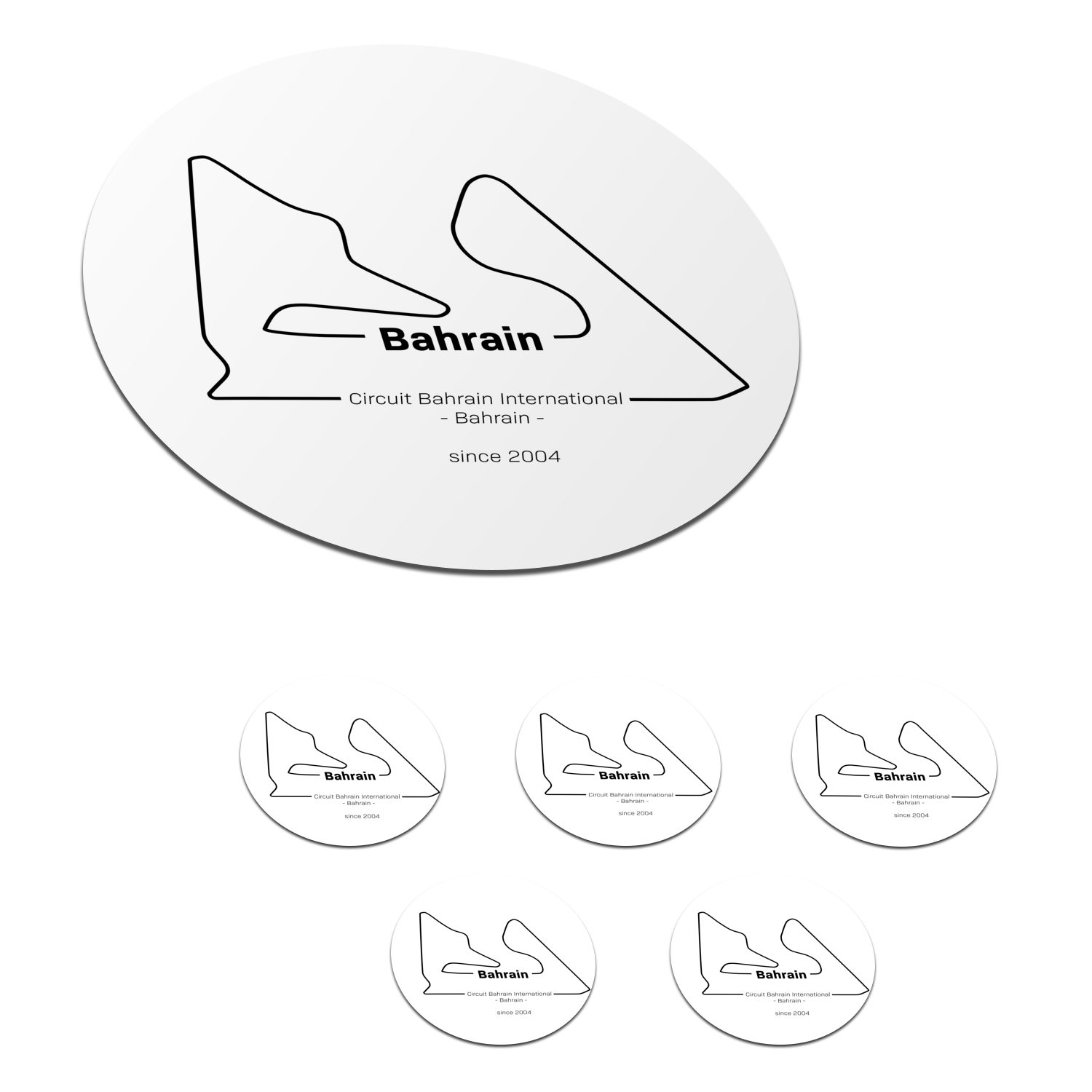 MuchoWow Glasuntersetzer Bahrain - Formel 1 - Rennstrecke, Zubehör für Gläser, 6-tlg., Getränkeuntersetzer, Tassenuntersetzer, Korkuntersetzer, Tasse, Becher