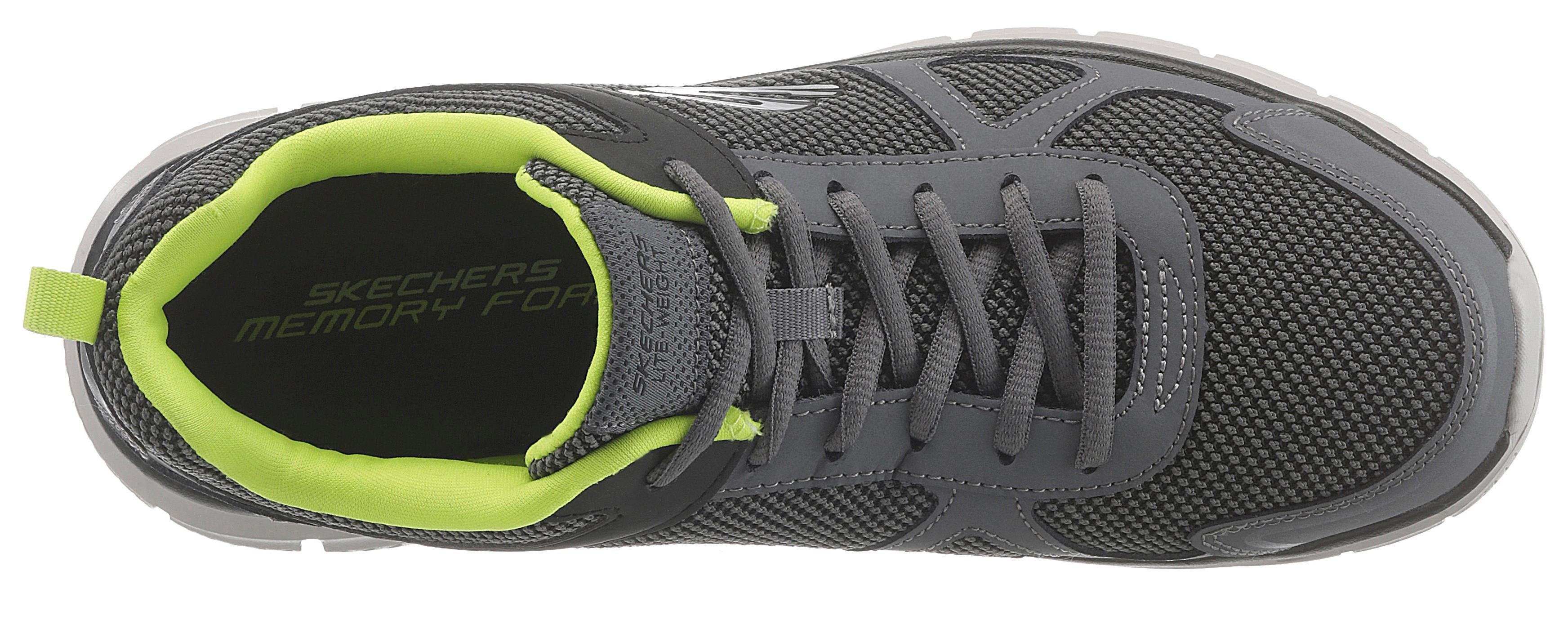 Grau-Schwarz-Grün - / CCLM Charcoal-Black-Lime Sneaker seitlichem Logo mit Track Skechers