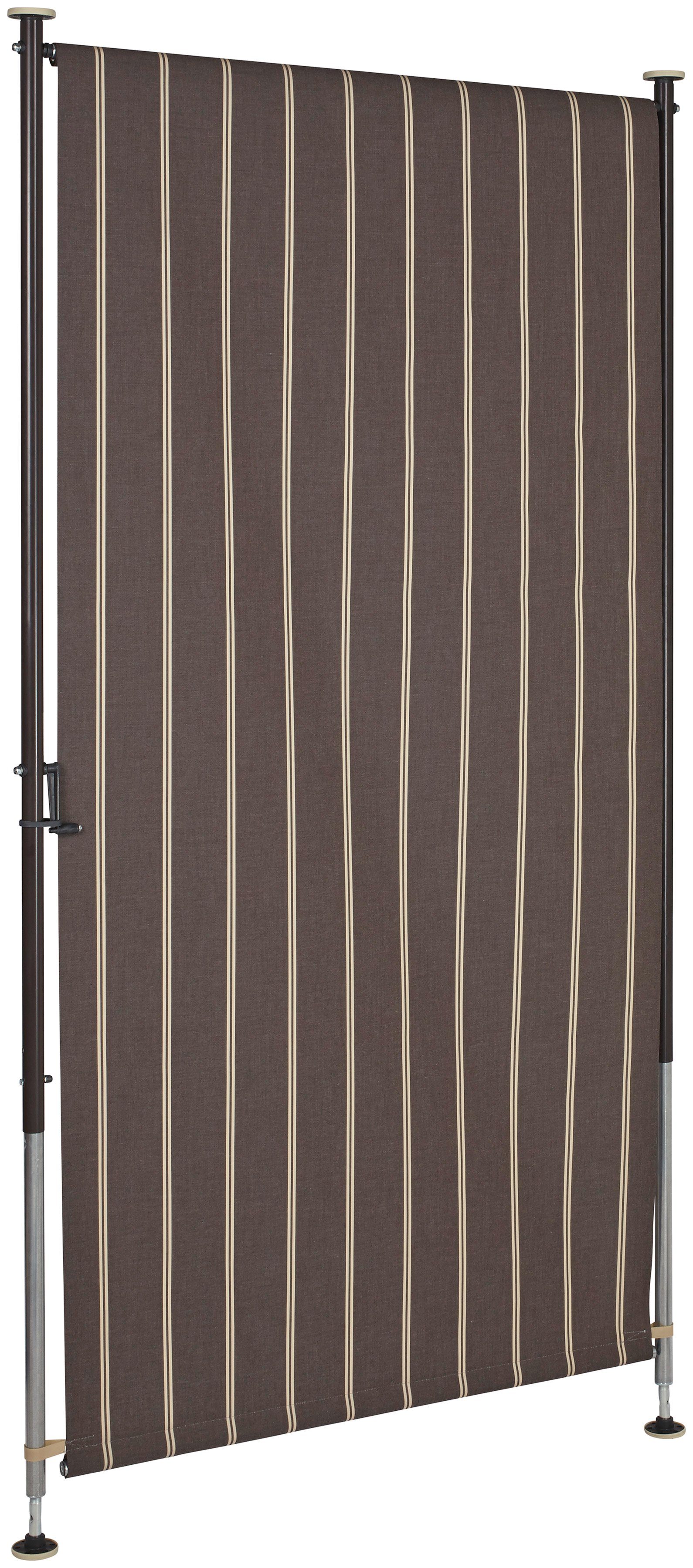 Angerer Freizeitmöbel Klemm-Senkrechtmarkise braun/weiß, BxH: 150x225 cm