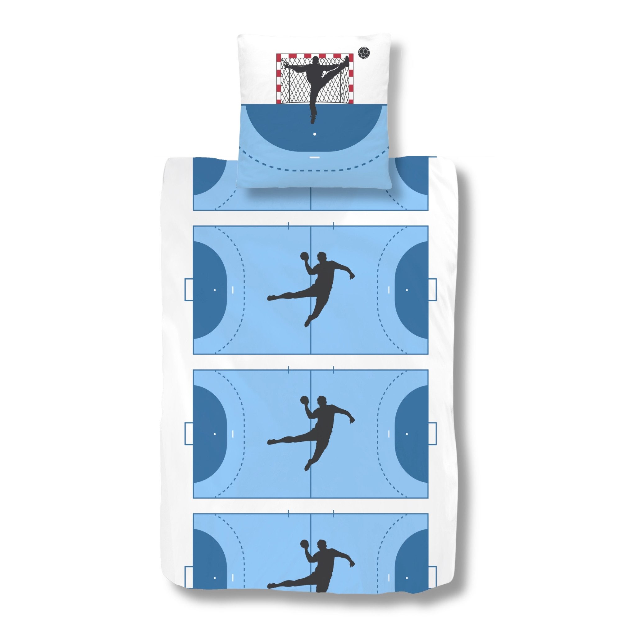 MTOnlinehandel Bettwäsche Handball 135x200 + 80x80 cm, 100 % Baumwolle, Renforcé, 2 teilig, Traumhelden Bettwäsche-Set für Kinder, Teenager & Erwachsene