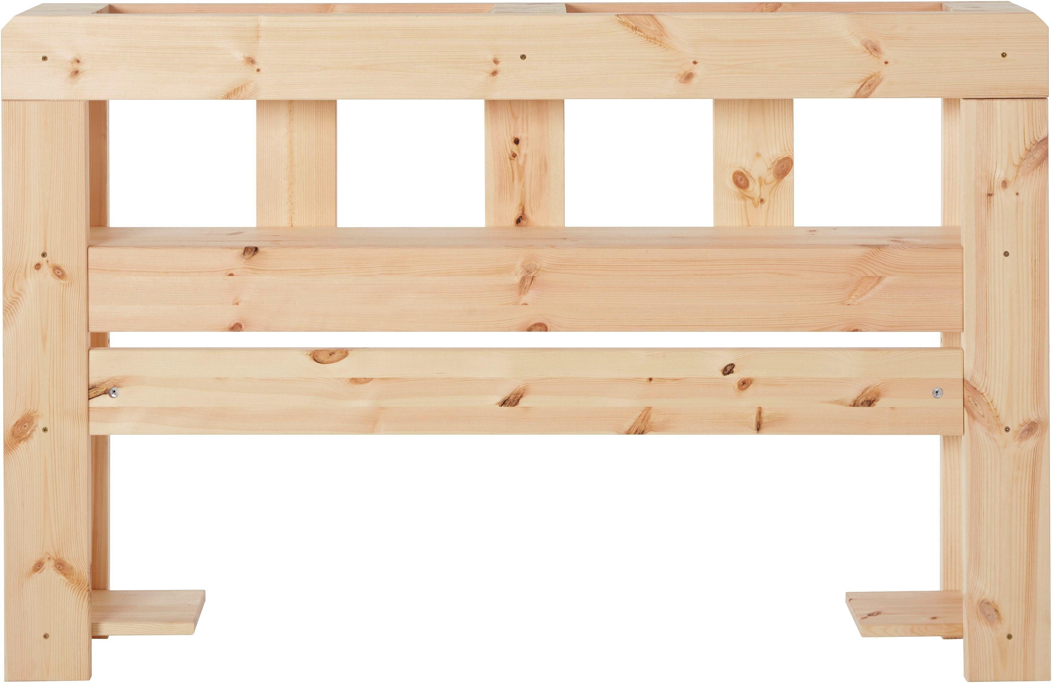 OTTO home Kopfteil "ALASCO " Made in Europe, FSC® zertifiziertes Massivholz, für Palettenbett Alasco, aus Massivholz, mit 7 offenen Fächern