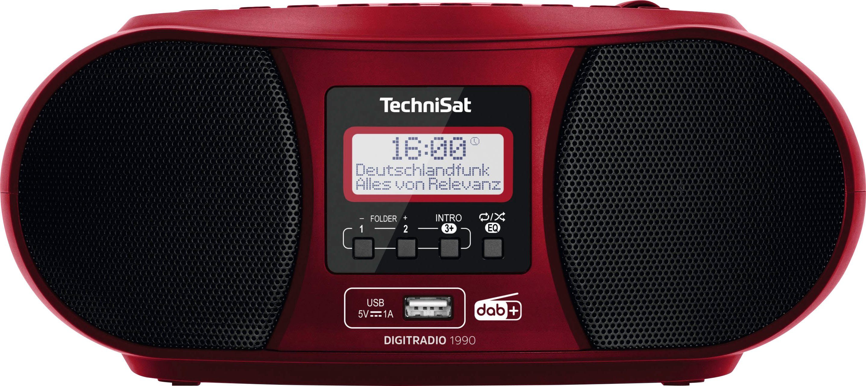 UKW (DAB) CD-Player) Digitalradio (Digitalradio (DAB), W, mit DIGITRADIO rot TechniSat RDS, 3 1990