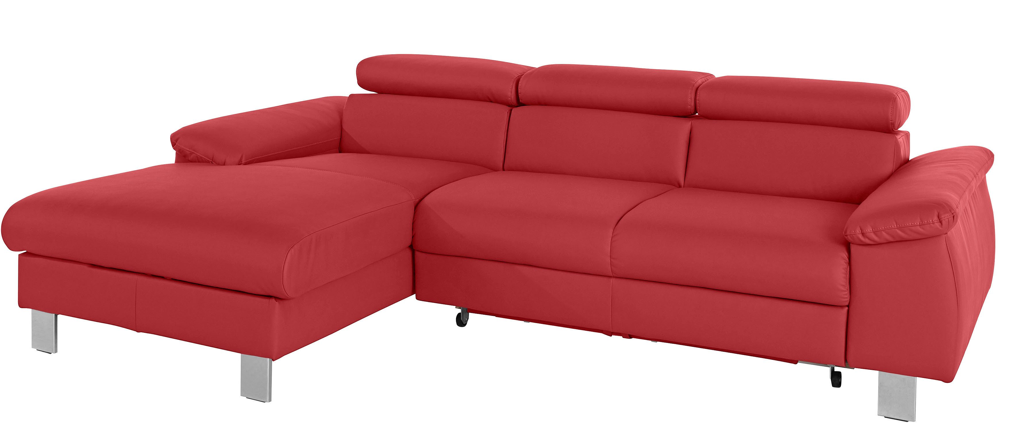 COTTA Ecksofa Komaris L-Form, B: 244 cm, mit Kopfteilverstellung, optional Bettfunktion, Bettkasten & Licht