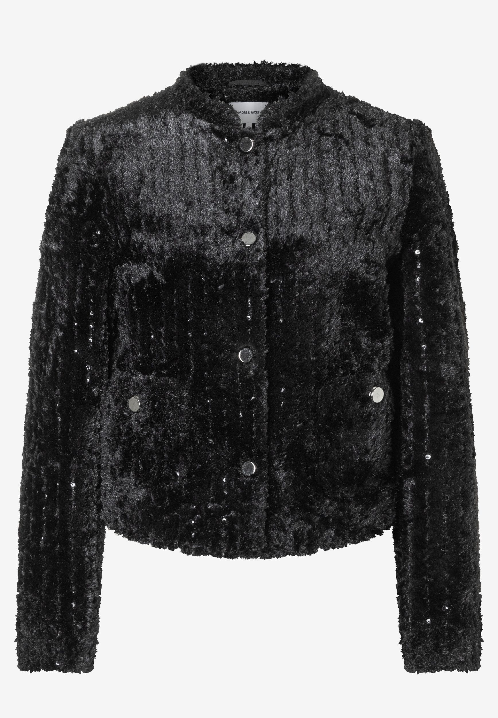 Blusenblazer Fake Fur Sequin Jacket 0790