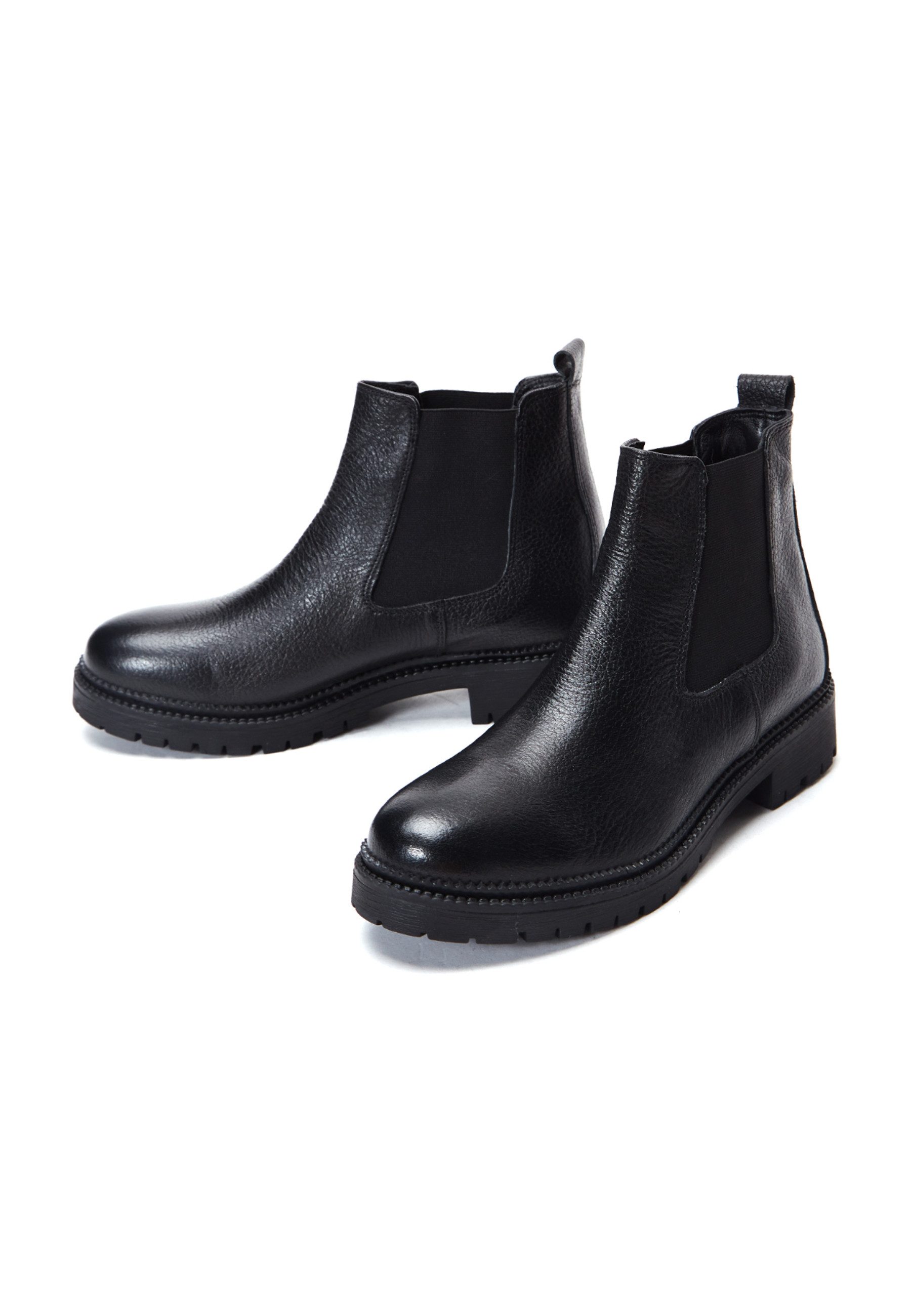 Derimod Chelsea-Stiefel aus Leder Chelseaboots Leder-Textil-Futter, Thermosohle, Absatz 2,5 cm