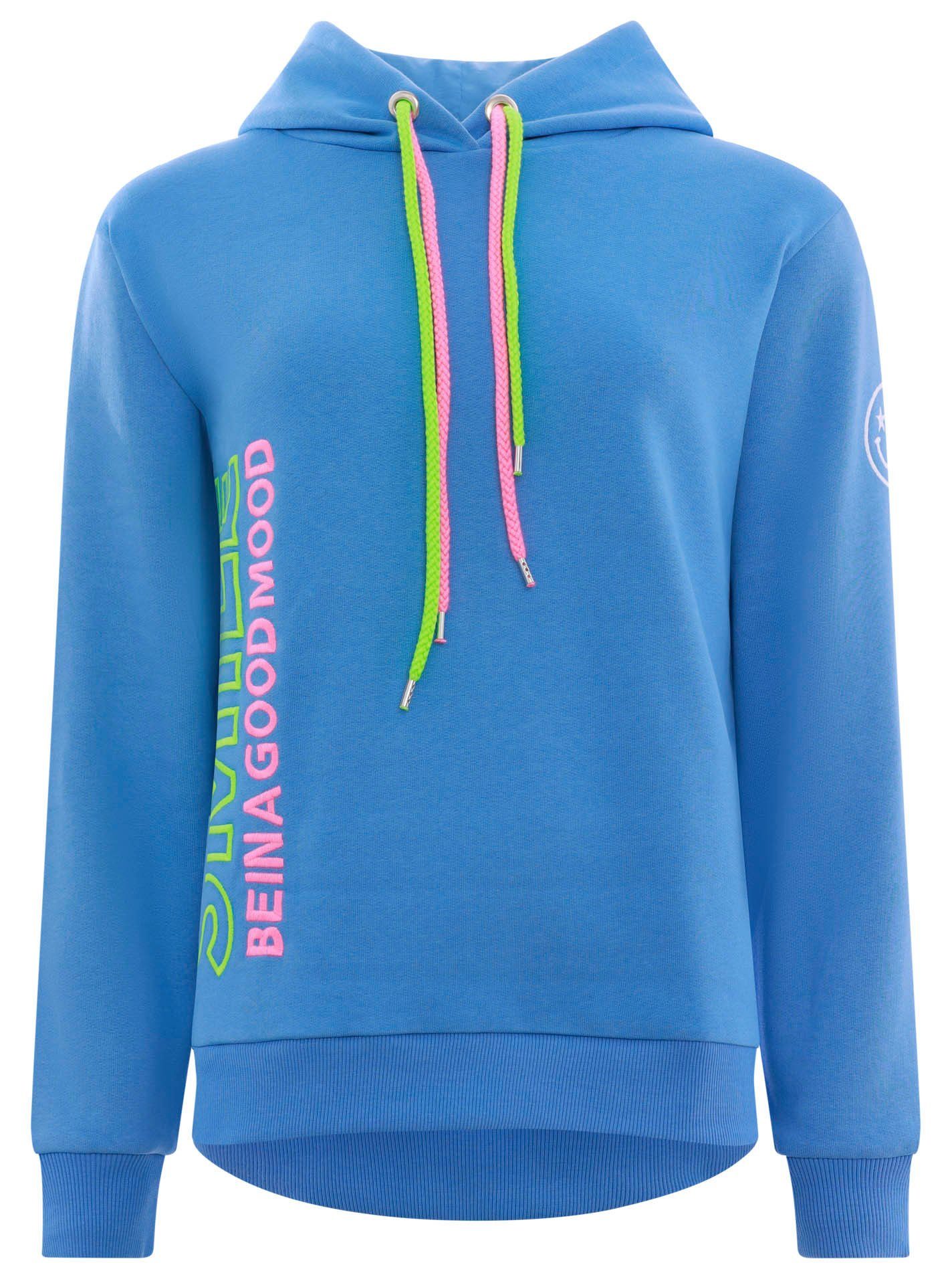 Zwillingsherz Hoodie innen mit Fleece, Kapuze, Stickerei