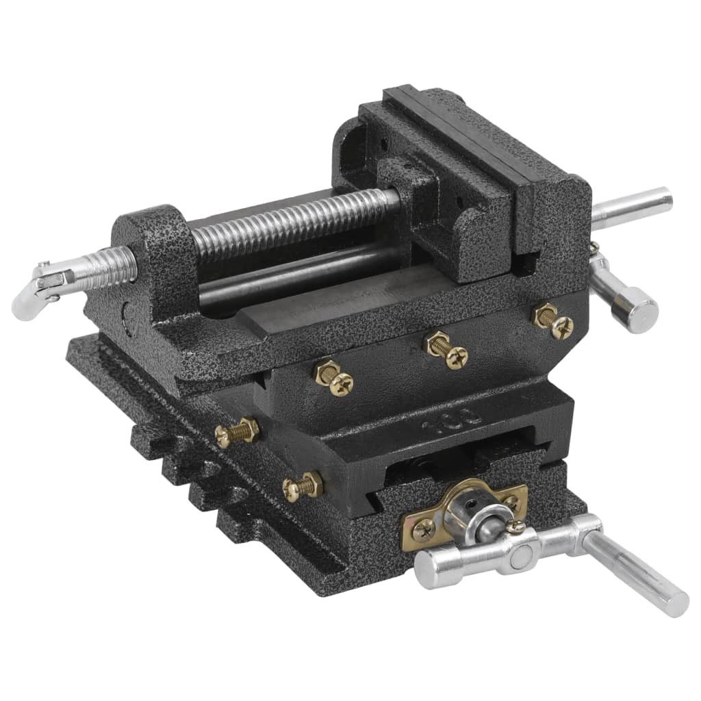 vidaXL Schraubzwinge Maschinenschraubstock Kreuztisch Handbetrieb 78 mm