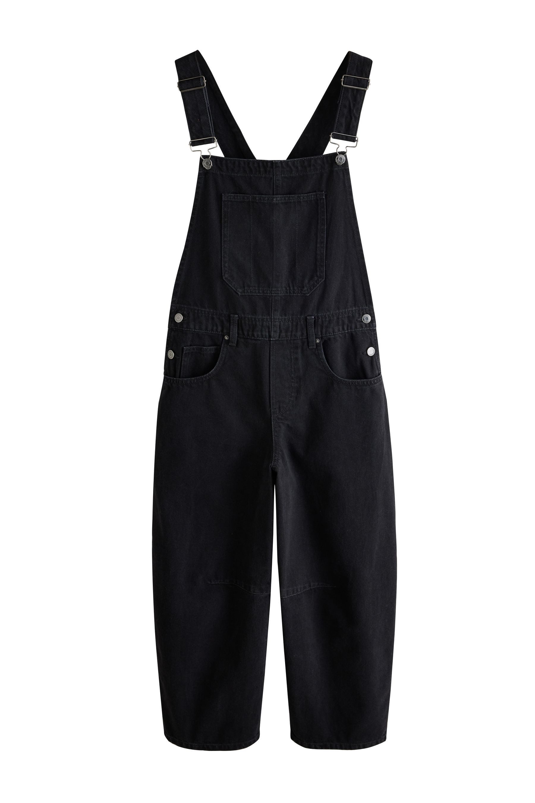 Next Jumpsuit Latz-Jumpsuit aus Denim mit Barrel-Bein (1-tlg)
