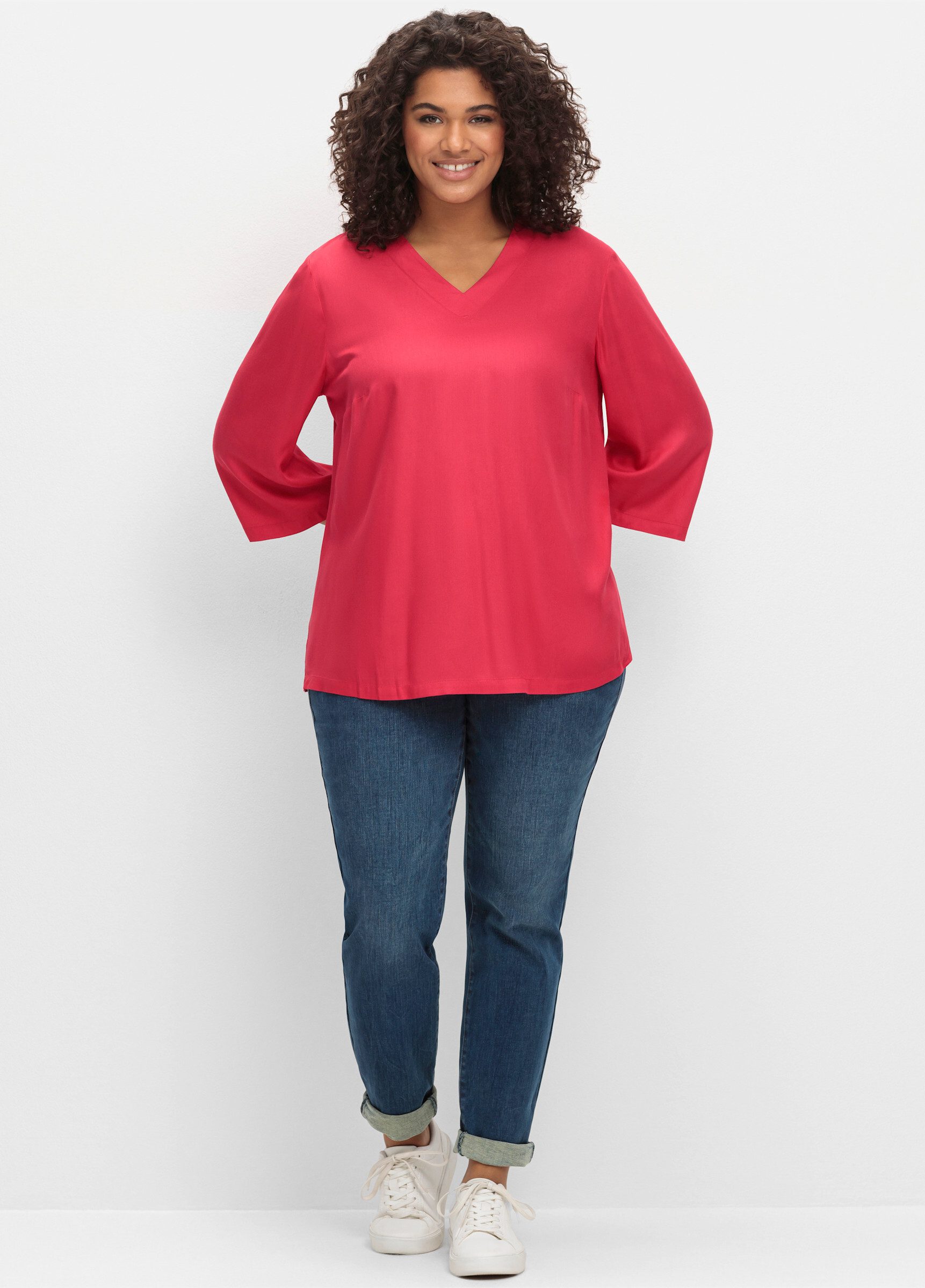 Sheego Klassische Bluse Tunika 3/4-Arm günstig online kaufen