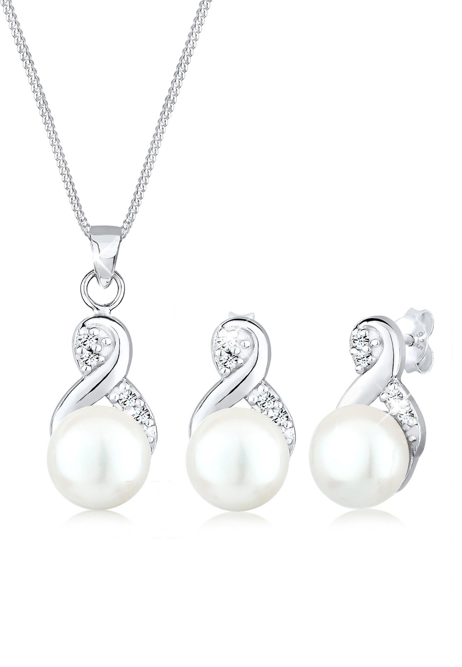 Elli Schmuckset Infinity Perlen Kristalle 925 günstig online kaufen
