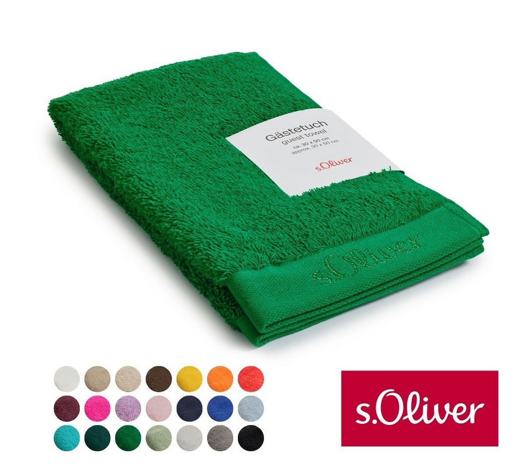 s.Oliver Gästehandtuch s.Oliver, Premium Qualität, 600 gr/m², auch als Sets erhältlich, Walkfrottier (1-St), große Farbauswahl, auch als Duschtuch, Waschhandschuh, Handtuch