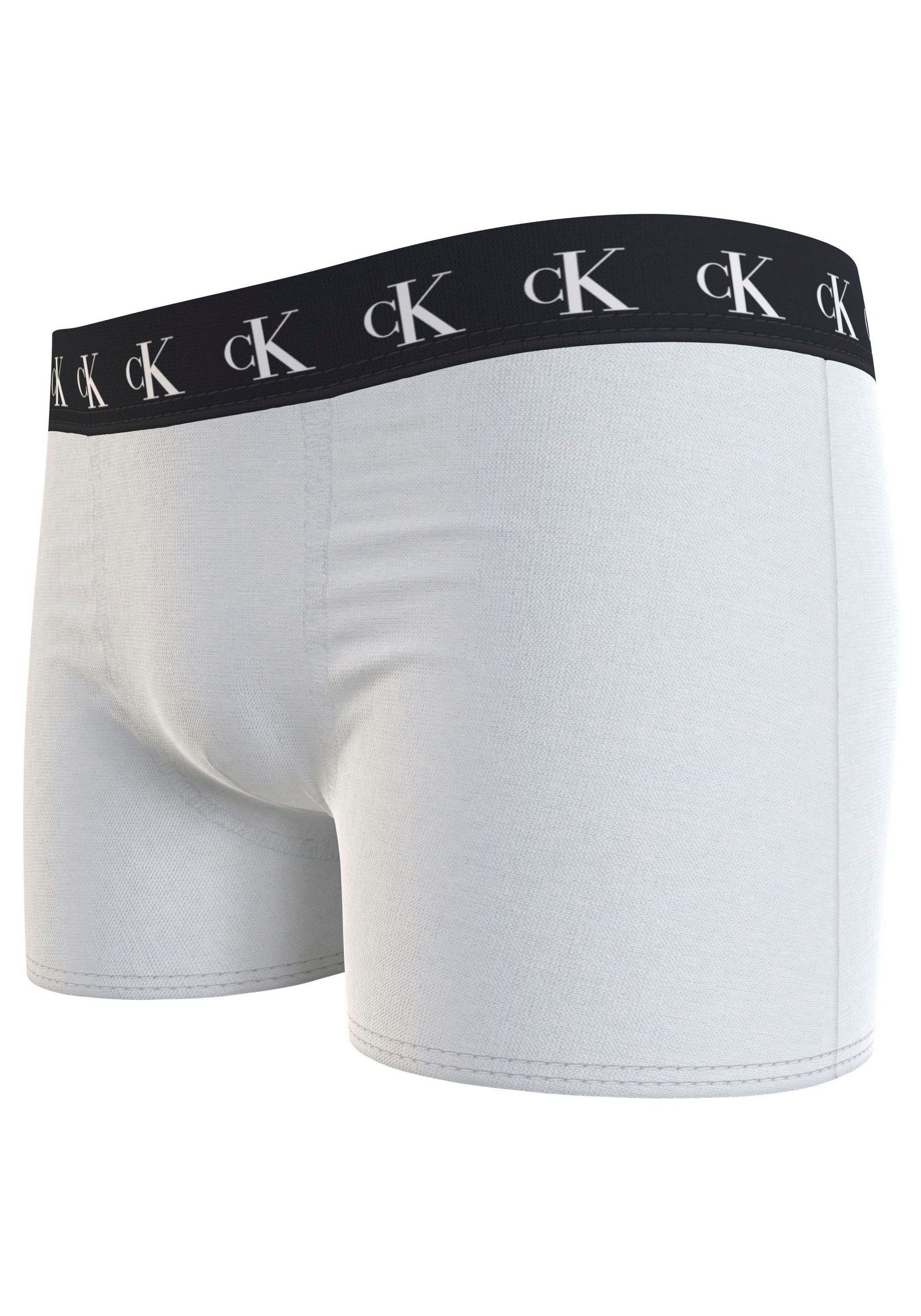 3PK TRUNK Underwear Calvin (Packung, Markenlabel Calvin Klein Bund Slip Klein Tarpsblue/Pvhwhite/Pvhblack mit 3er-Pack) am