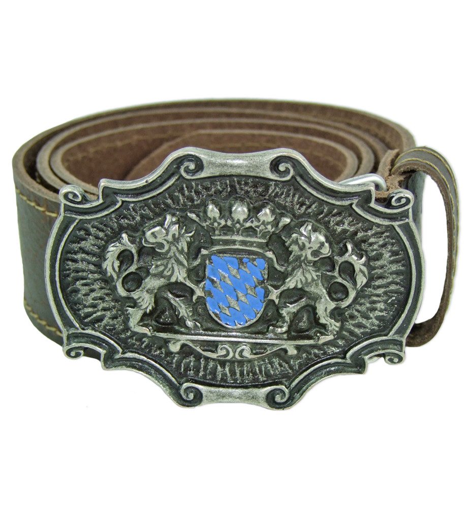 MODA Ledergürtel Trachtengürtel mit Koppelschließe und Bayernwappen