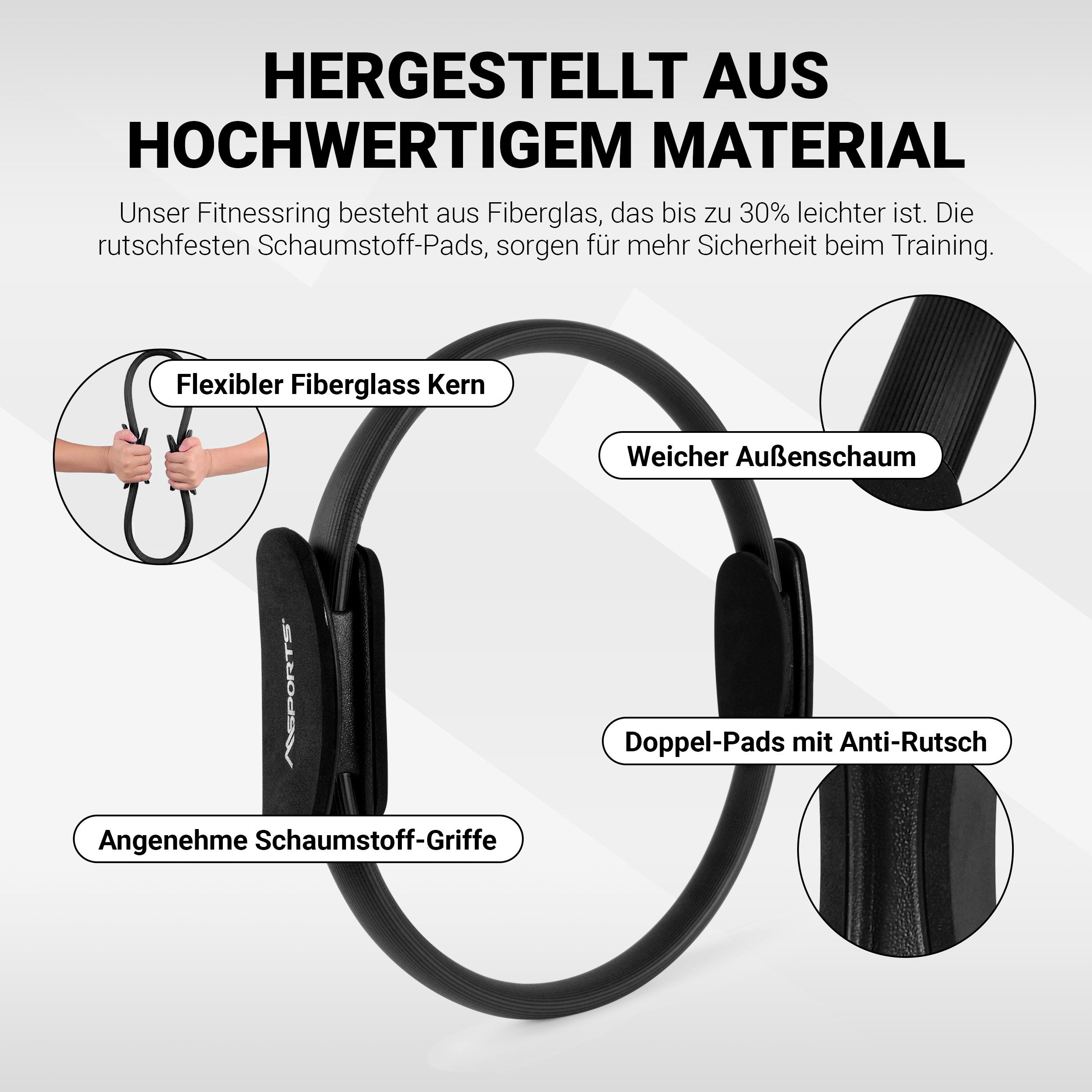 MSports® Pilates-Ring MSPORTS Pilates Ring Premium I Widerstandsring -Yoga Ring 38 cm