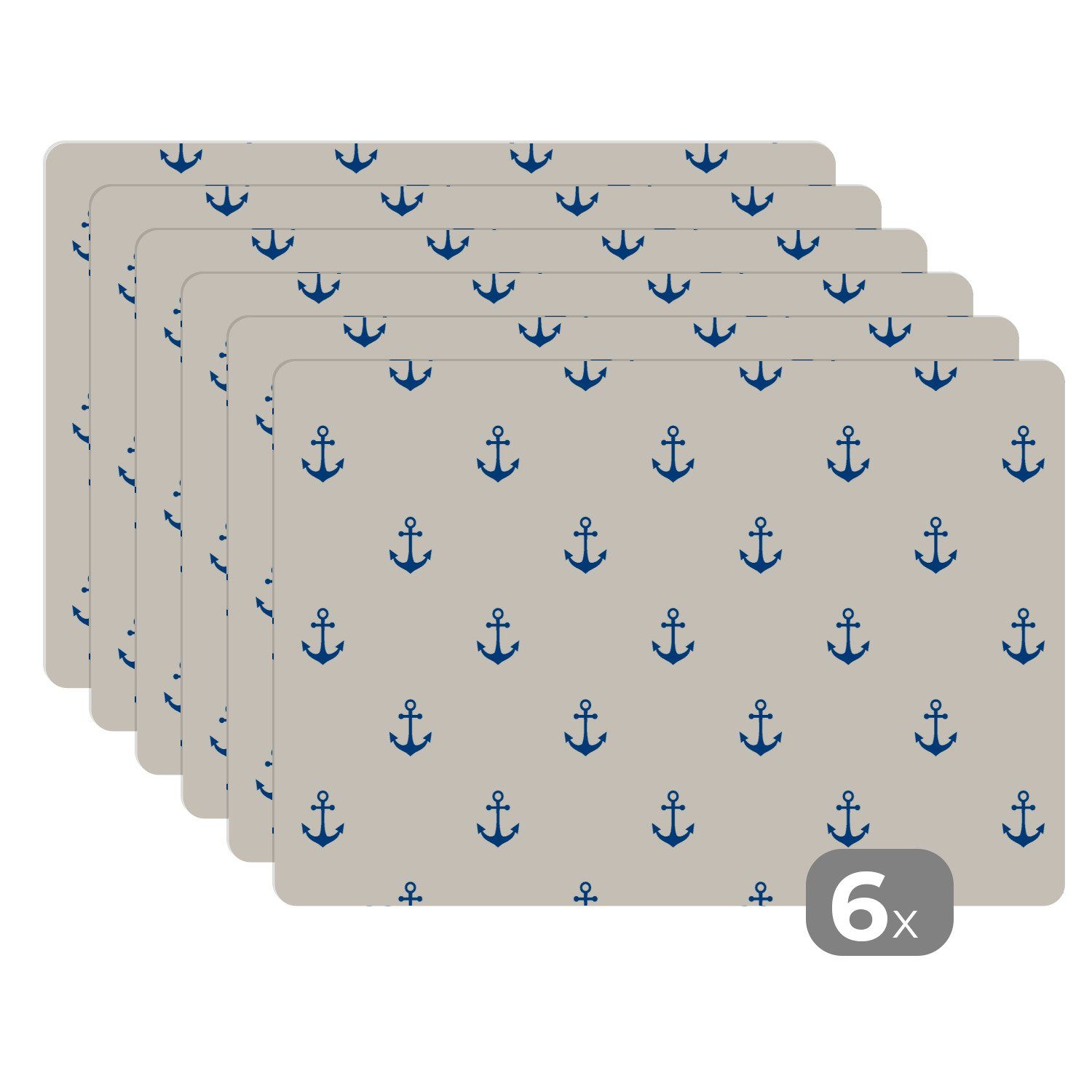 Platzset Matrose - Anker - Strand - Muster
