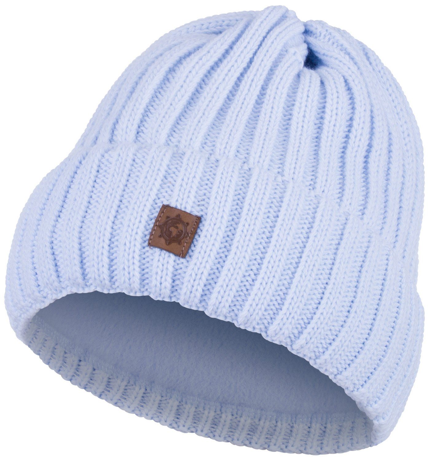 compagno Strickmütze Beanie Jahre Mädchen 2-10 Kindermütze Strickmütze Wintermütze hellblau (1-St) Jungen