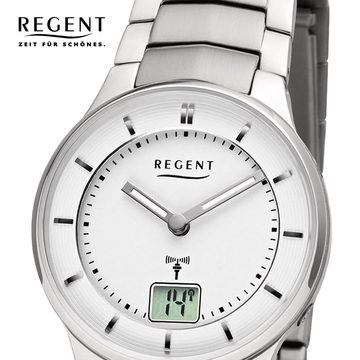 Regent Funkuhr Regent Damen Uhr FR-262 Metall Funkwerk, (Funkuhr), Damen Funkuhr rund, klein (ca. 30mm), Metallarmband