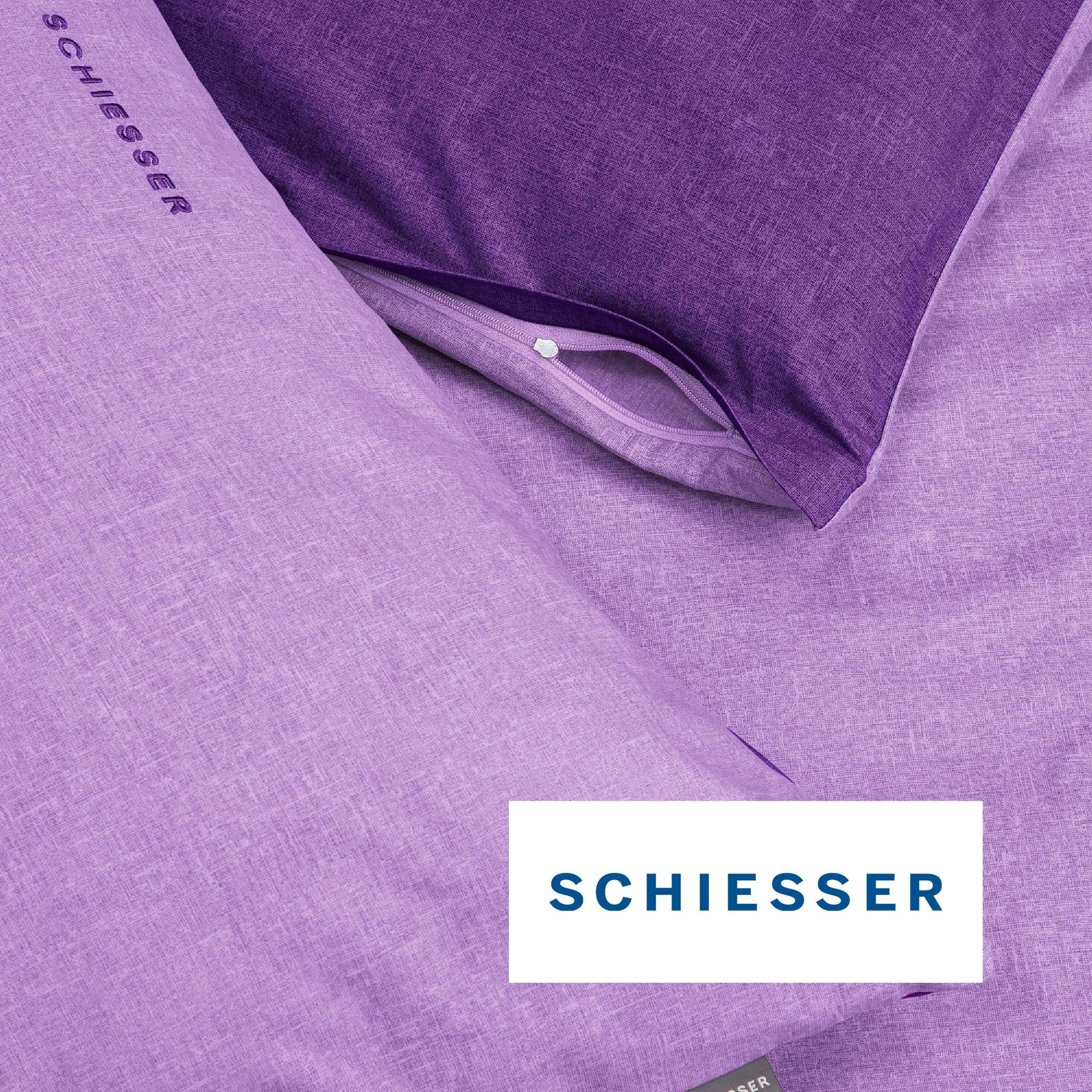 Schiesser Wendebettwäsche Doubleface aus weicher Baumwolle mit edlem Melangeeffekt, Renforcé, 2 teilig, ab Größe 135x200 cm erhältlich, OEKO-TEX® MADE IN GREEN – Bild 4 von 5