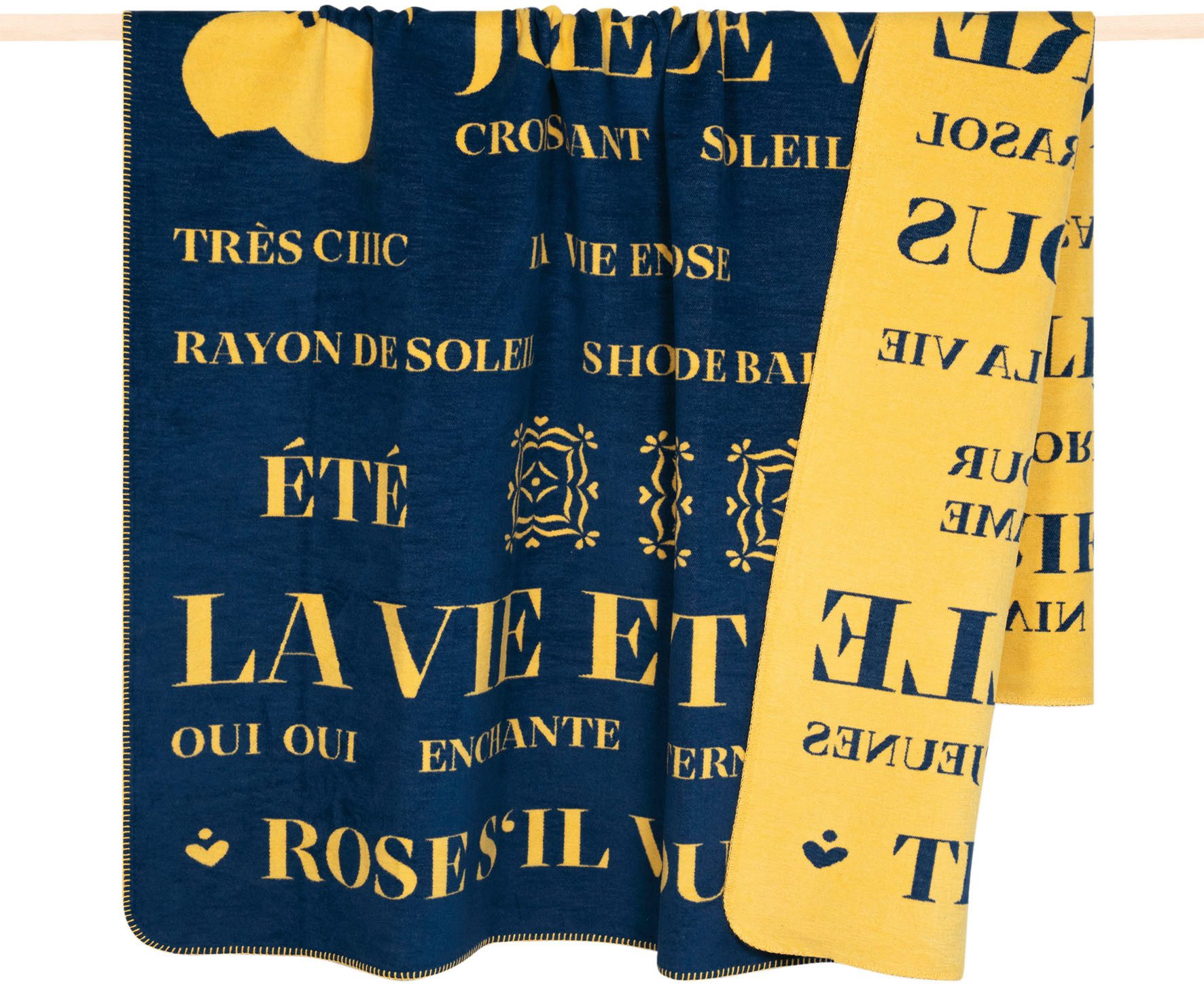 Wohndecke EVITA, PAD, Made in Europe, Wendefunktion, mit Schriftzug, 150x200 cm