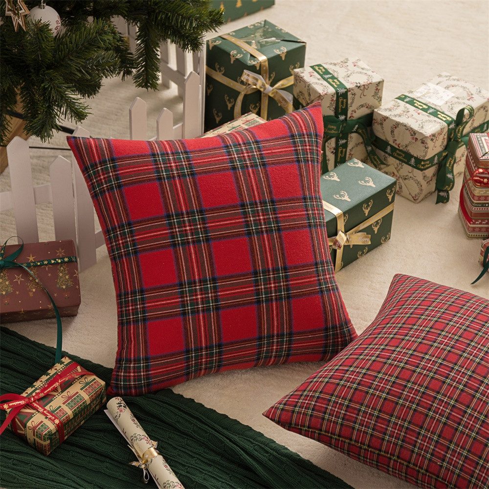 BTTO Kissenbezüge Kissenbezüge weihnachten 45x45cm,Kariert Plaid Quadratisc günstig online kaufen