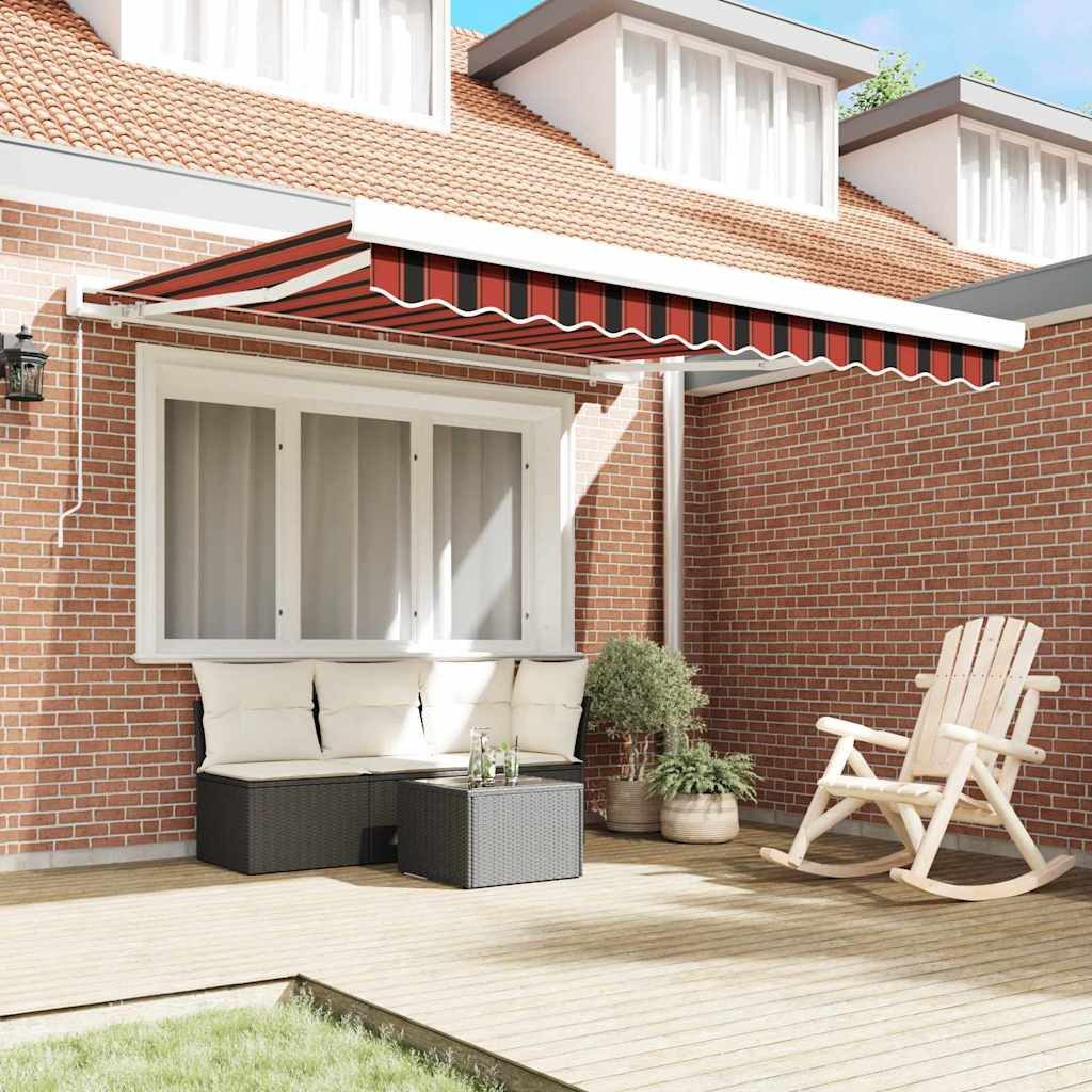vidaXL Markise Ausziehbare Markise Rot und Schwarz 300 x 250 cm (1-St)