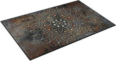 Teppich »Madhana«, wash+dry by Kleen-Tex, rechteckig, Höhe 7 mm, Motiv Mandala, rutschhemmend, In- und Outdoor geeignet, waschbar