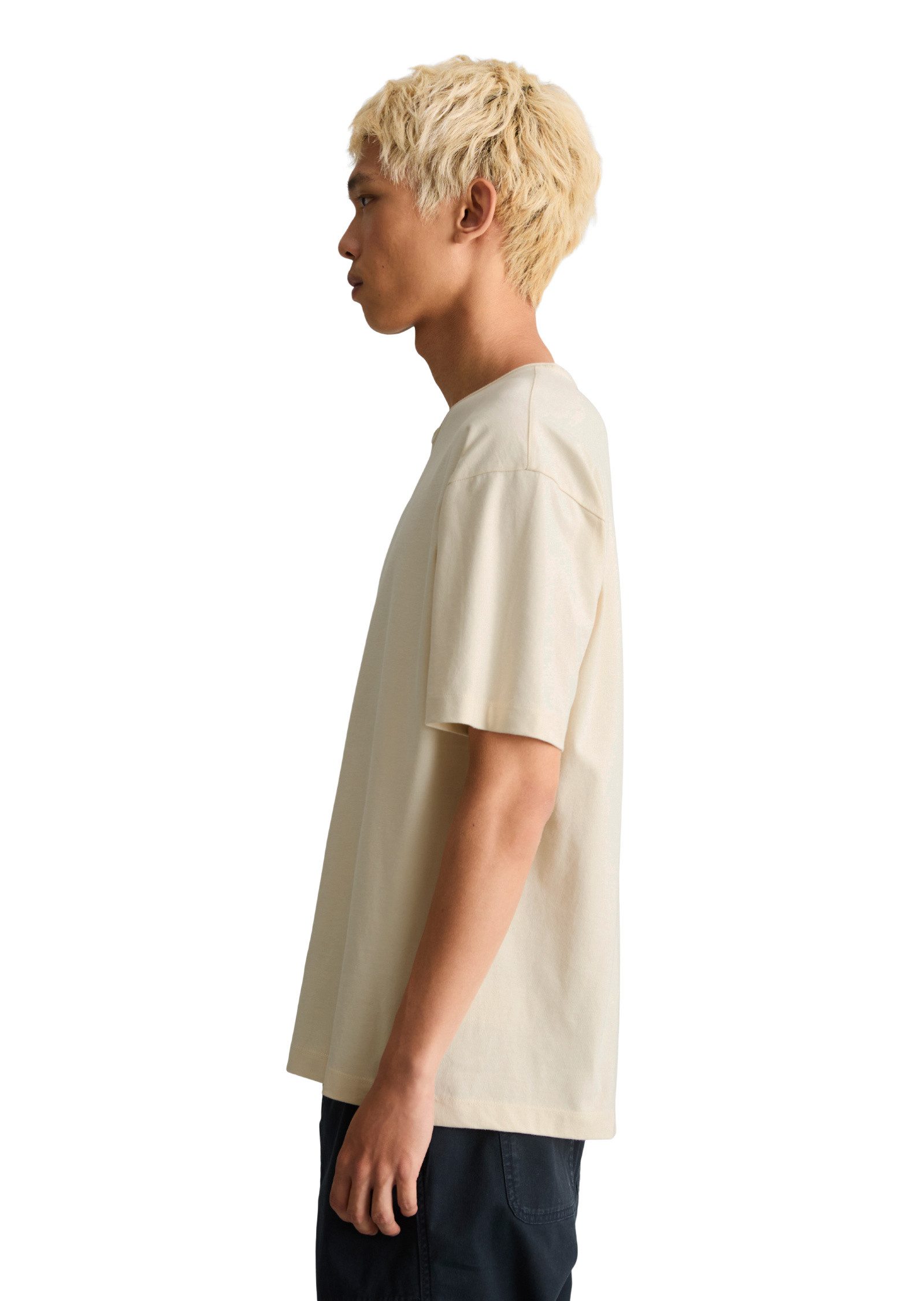Marc O'Polo DENIM T-Shirt mit Rollkante am Ausschnitt