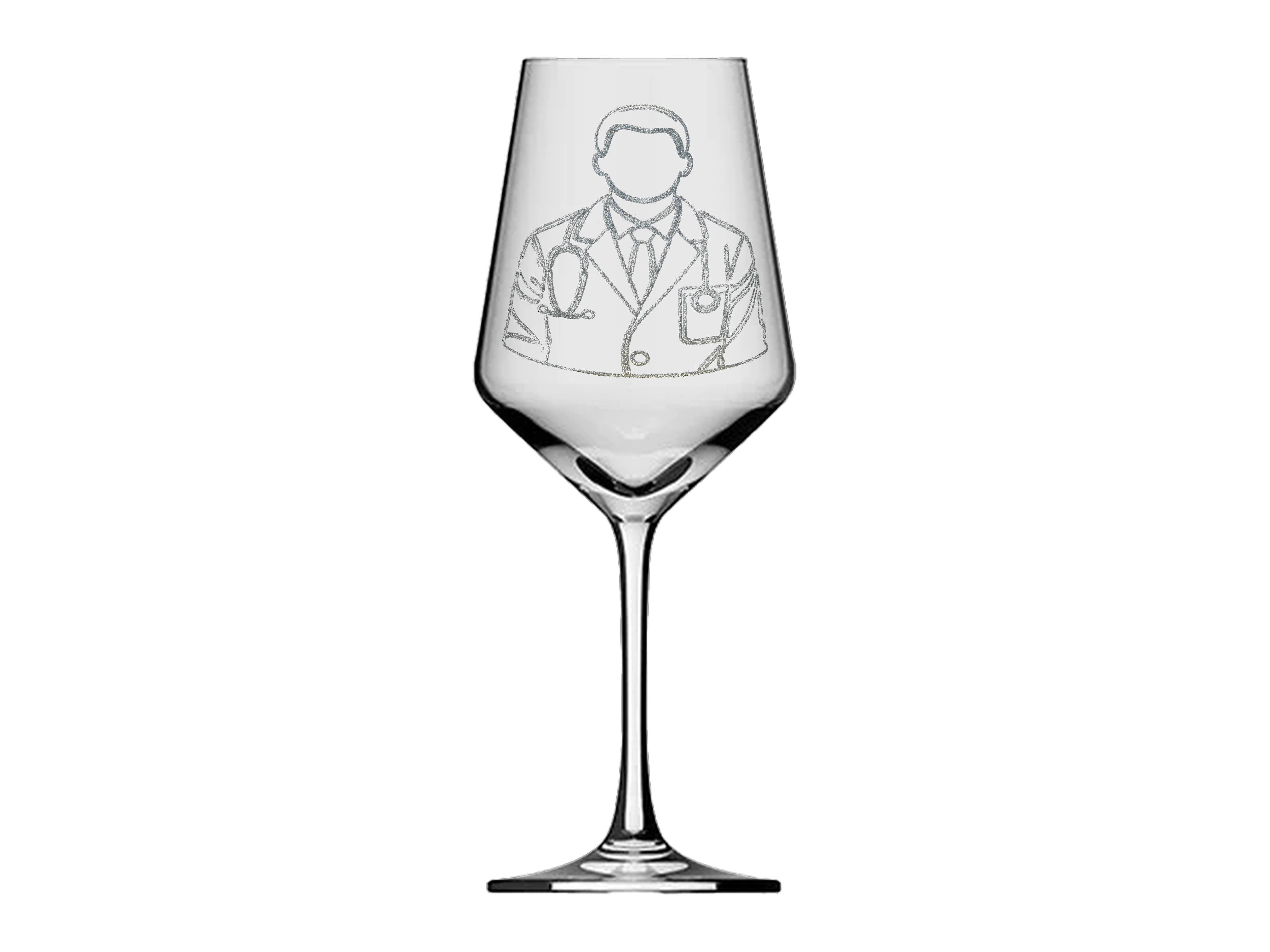 eXODA Weinglas Weinglas Der Arzt – 350 ml spülmaschinenfest Made in Germany, 1-tlg., Glas, Atemberaubende Darstellung