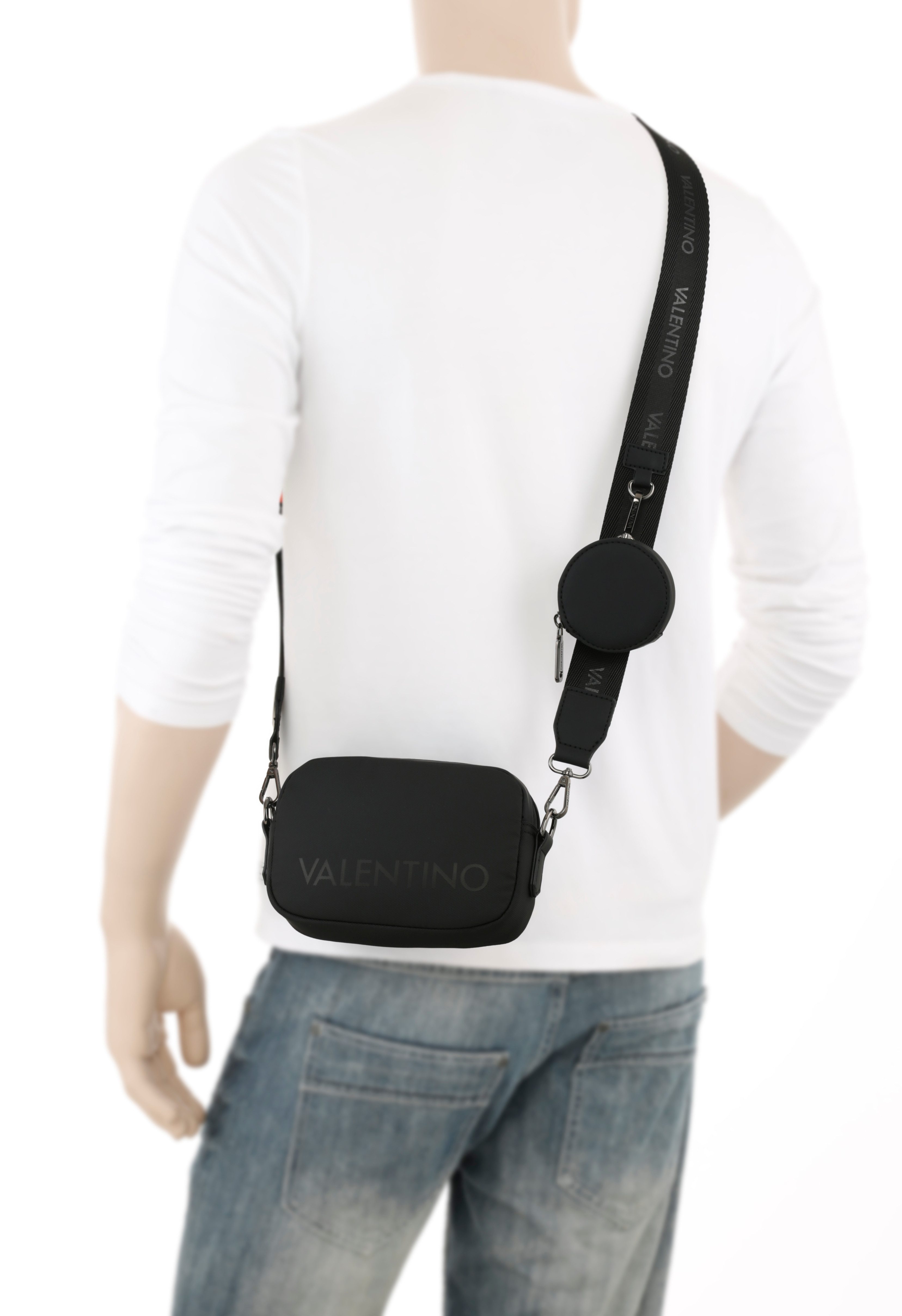 VALENTINO BAGS Umhängetasche DRAGONHAWK (Set, 2 Teile), Mini Bag mit kleinem Täschchen, 2 tlg. mit auffälligem Logoschriftzug