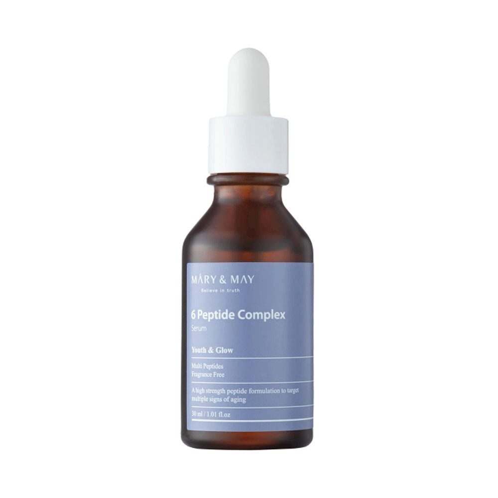 MARY & MAY Gesichtsserum MARY & MAY 6 Peptide Complex Serum - 30 ml, Hochkonzentrierter 6-fach Peptid-Komplex