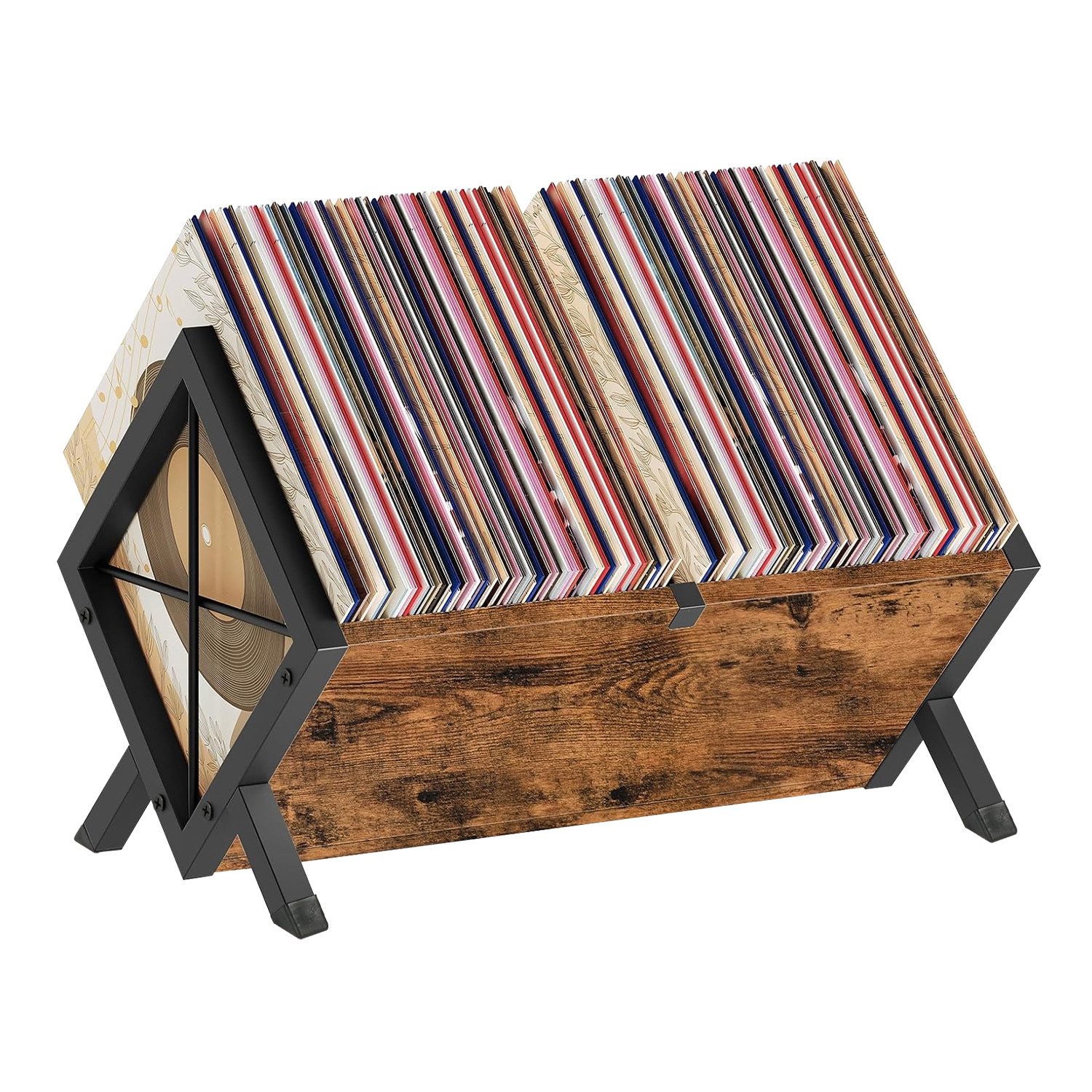 OSTWOLKE Plattenständer Schallplatten Aufbewahrung, 80 LPs Schallplattenständer Vinyl Regal, 1 tlg.