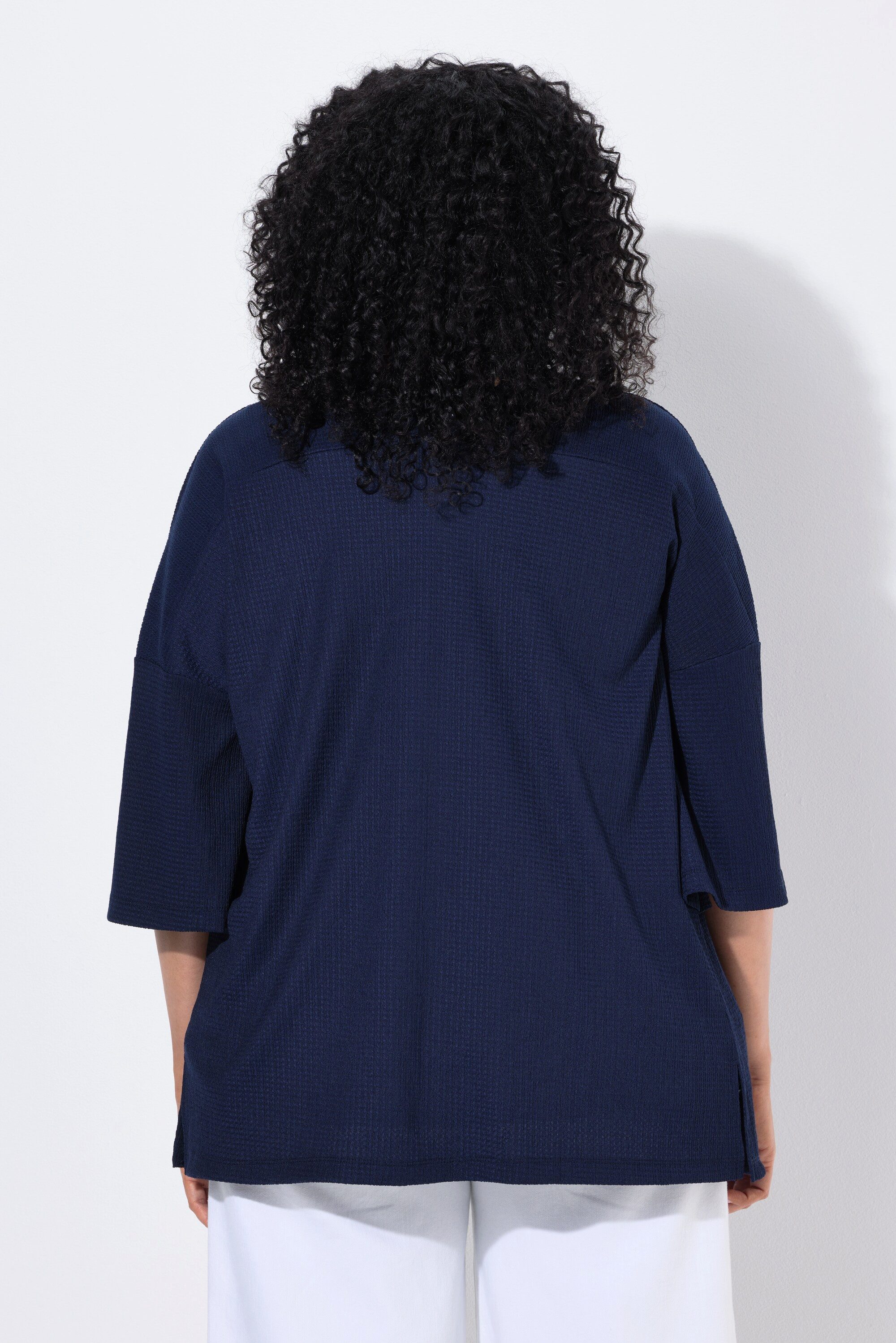 Ulla Popken Shirtjacke Jacke Kimono-Stil ohne Verschluss Halbarm