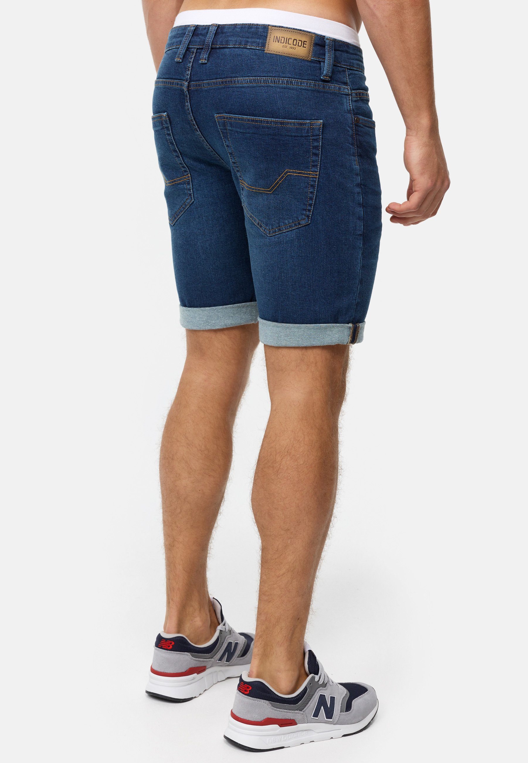 Indicode Jeansshorts Herren INDanny Jeans Shorts Herrenshorts aus elastischer Baumwoll-Qualität