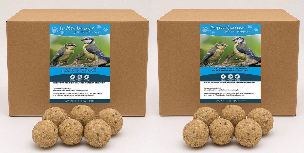 futterbauer Futterbauer ca. 2 x 100 Stück Meisenknödel ohne Netz Vogelfutter, für: Vogel