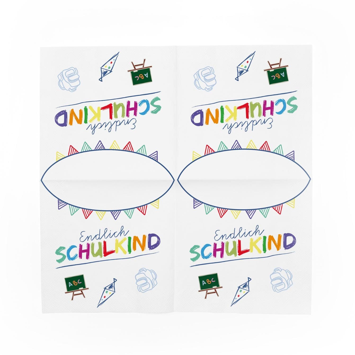 itenga Papierserviette itenga 6x Windlicht + 40x Servietten - Schulkind - weiß – Bild 4 von 4