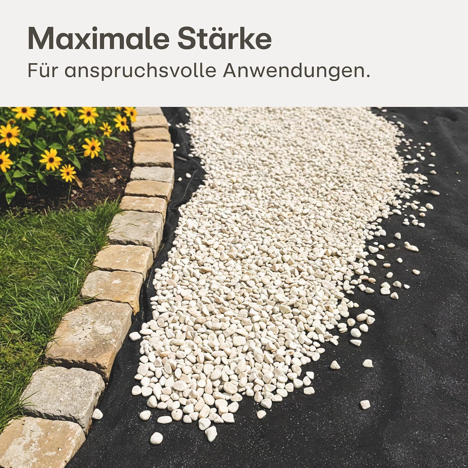 Praknu Gartenvlies Unkrautvlies 150g/m² 25m² Extra Stark - 12 Erdanker UV-Stabil Reißfest, (Einzelartikel, 1-St., 150g/m² Unkrautvlies 25m² mit 12 Erdankern wasserdurchlässig), Wasserdurchlässig, UV-Stabil, Reißfest, Chemiefrei, Nachhaltig