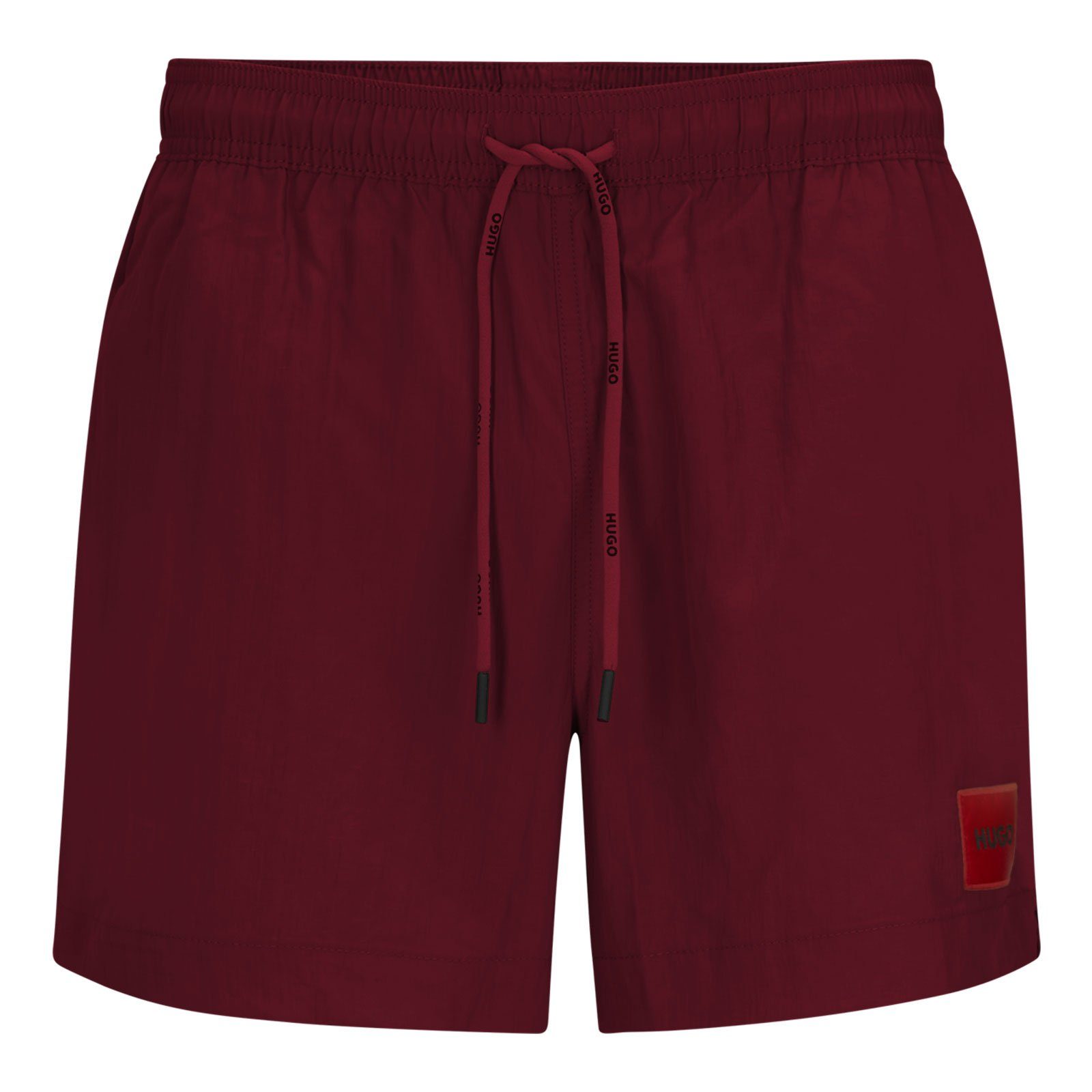 HUGO Badeshorts Dominica mit großem Marken-Patch am linken Bein