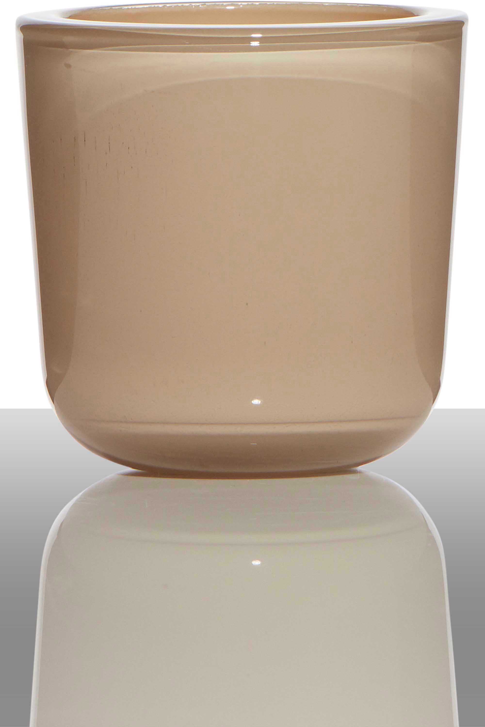 INNA-Glas Kerzenhalter Teelichtglas Nick, Zylinder - Rund, beige, 7,5cm, Ø 7,5cm