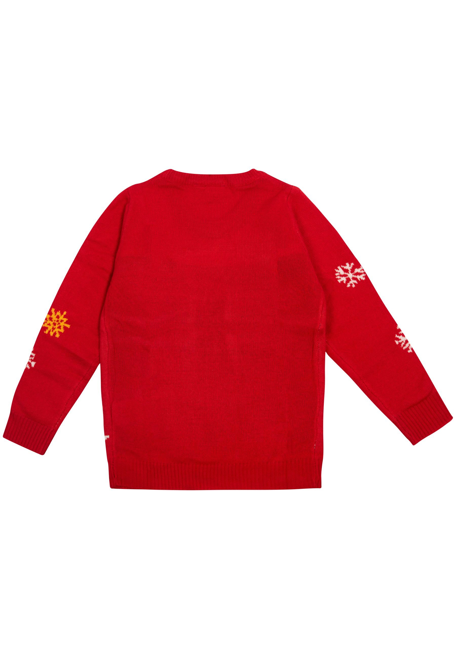 Rot Winterpullover für United Everest Kinder - Marshall und Patrol Weihnachtspullover Labels® Paw