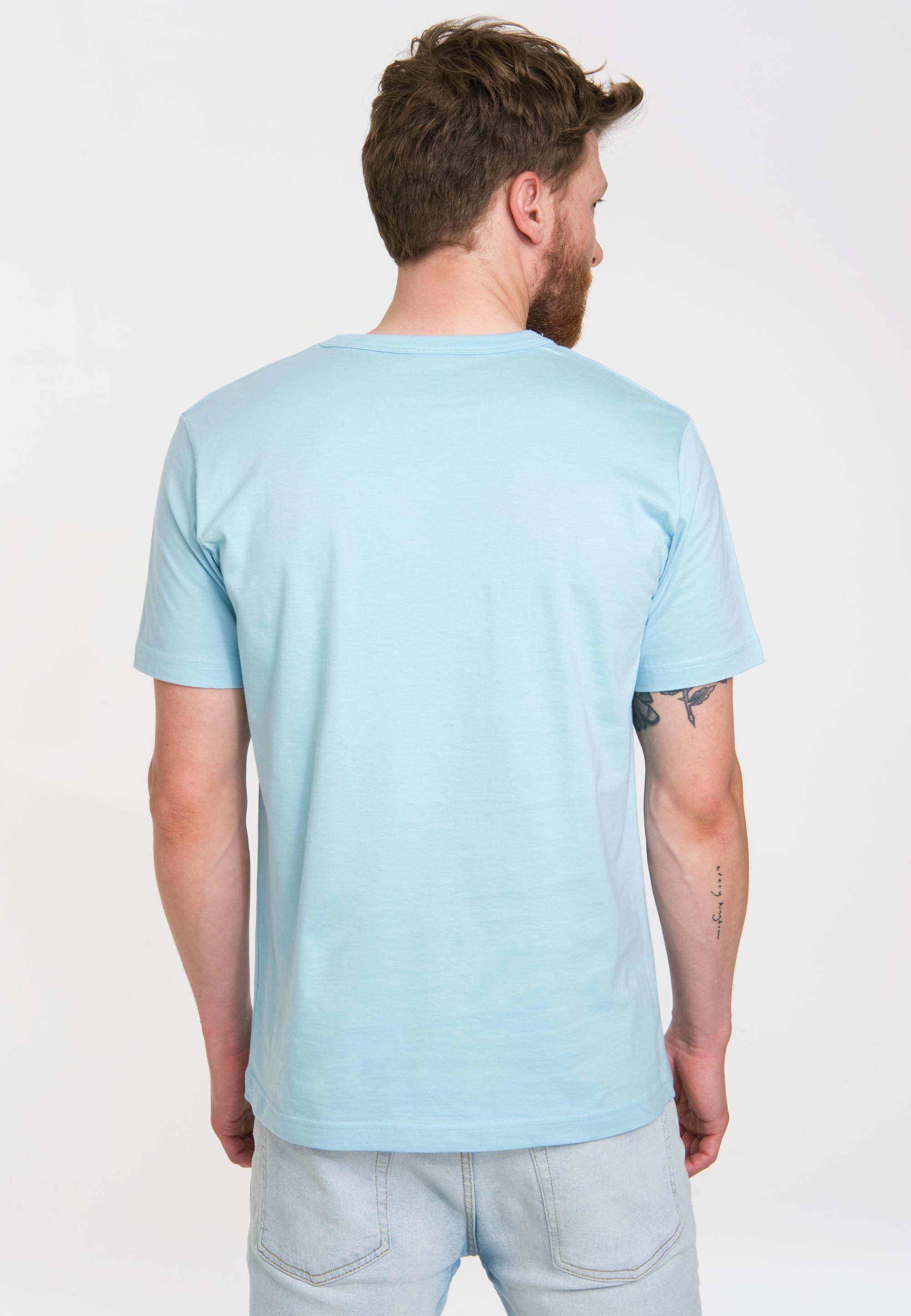 Maus-Print LOGOSHIRT hellblau mit T-Shirt