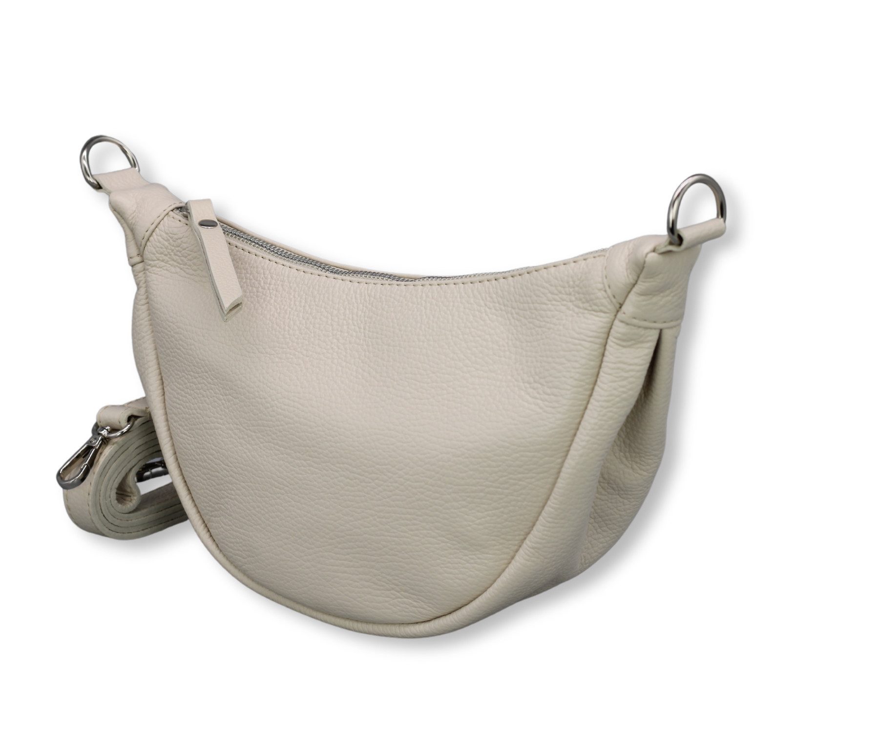 Adel Bags Schultertasche DIANA Halbmond Tasche Leder, Umhängetasche für Damen, Gürteltaschen, echt Leder, Made in Italy