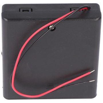 Goobay Batteriehalter für 4x Mignon mit Deckel und Schalter lose Kabelenden, Batterie